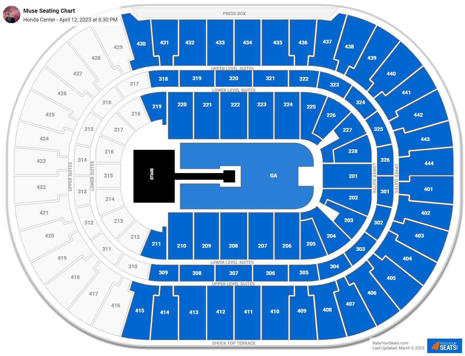 Honda Center Concert Seating Chart