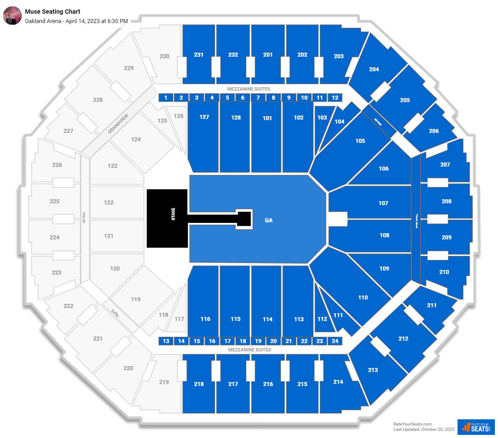 Oakland Arena Seating Chart