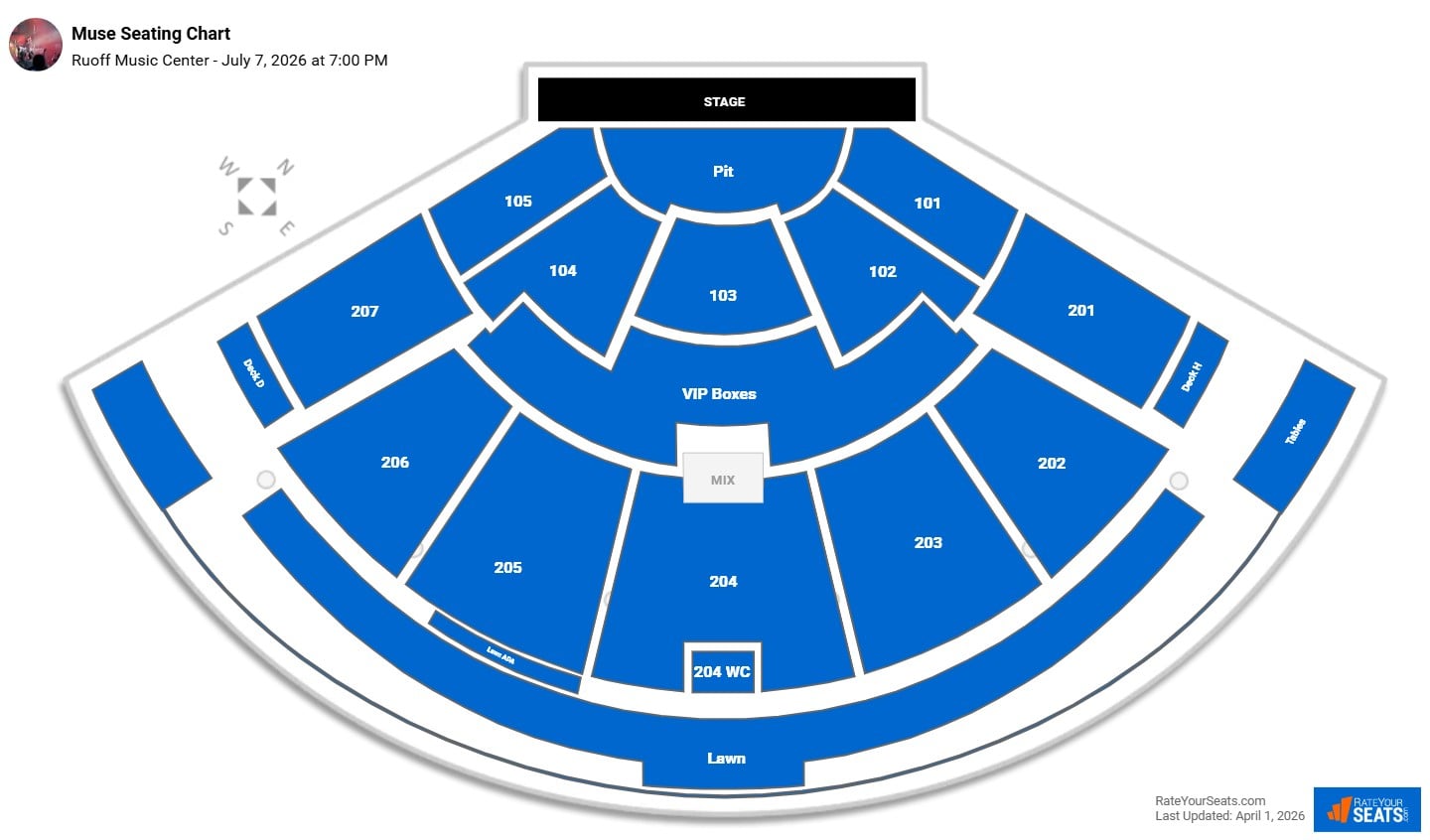 Muse seating chart Ruoff Music Center