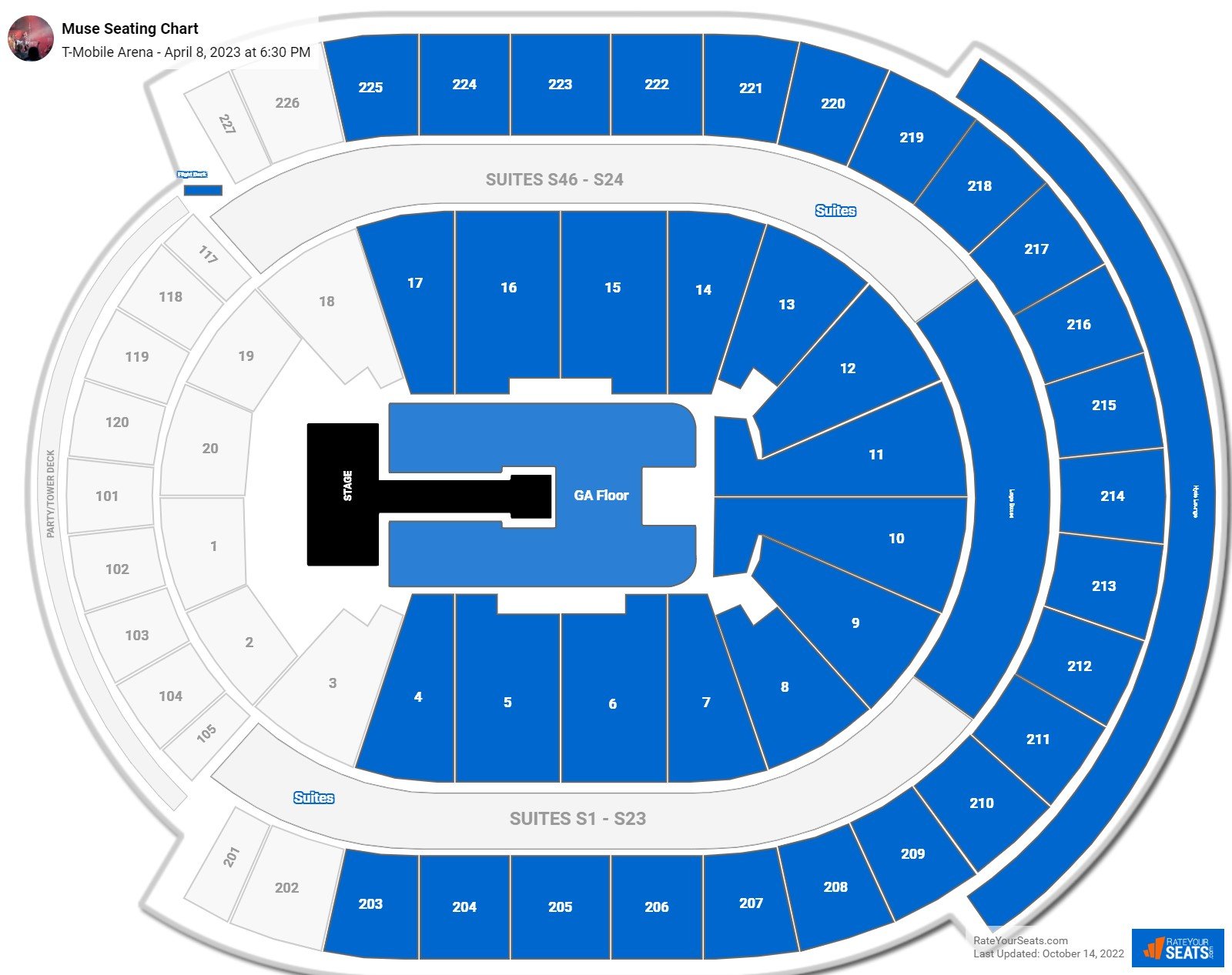 TMobile Arena Concert Seating Chart