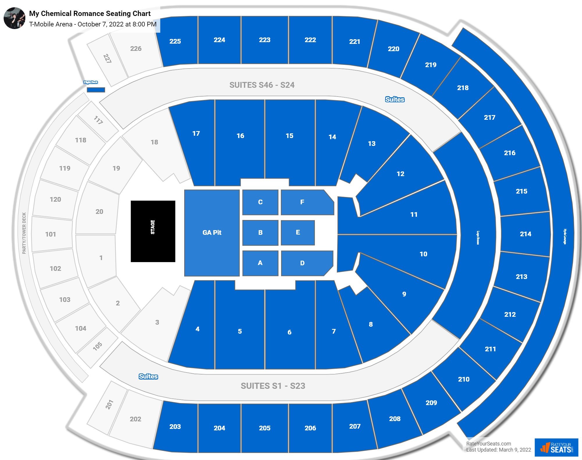 T-Mobile Arena Concert Seating Chart - RateYourSeats.com