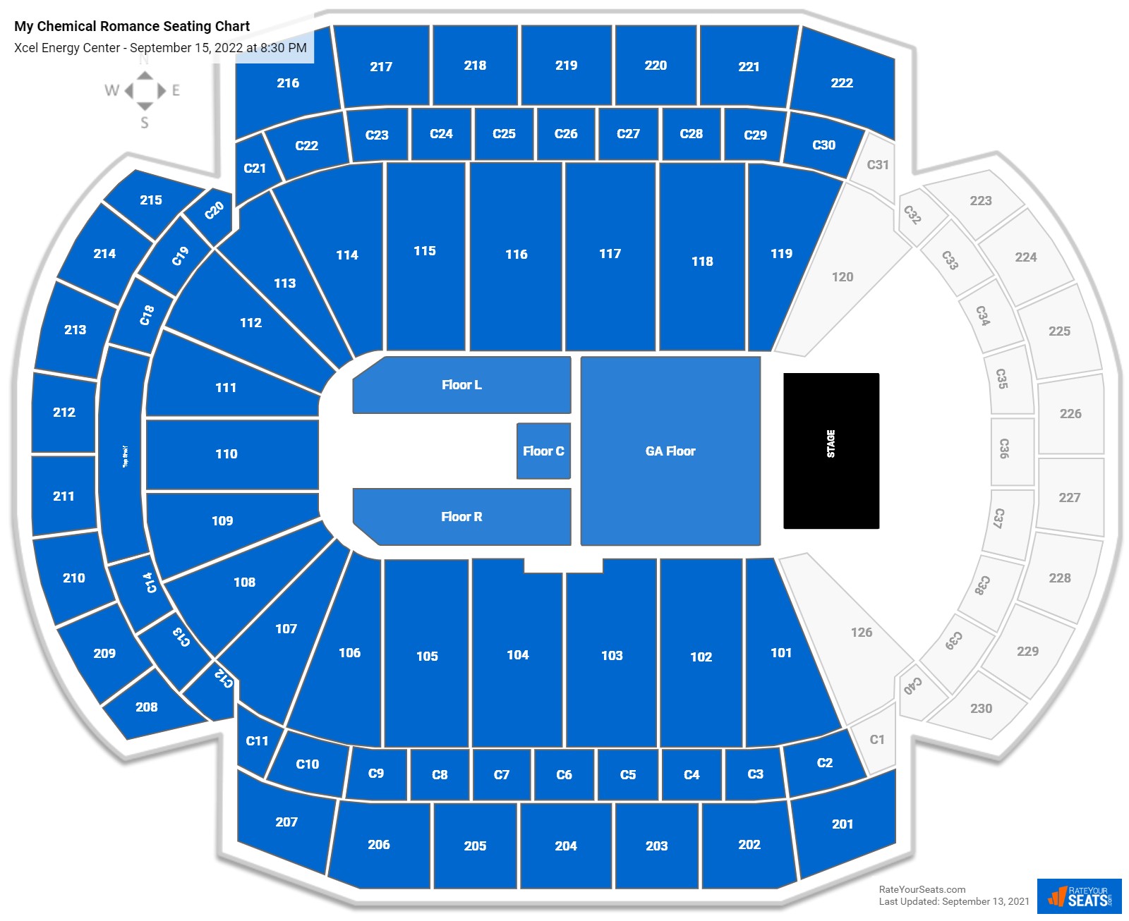 Xcel Energy Center Seating Charts for Concerts