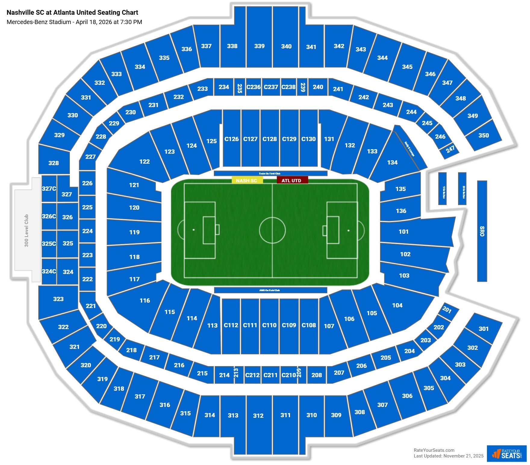 Nashville SC at Atlanta United seating chart Mercedes-Benz Stadium