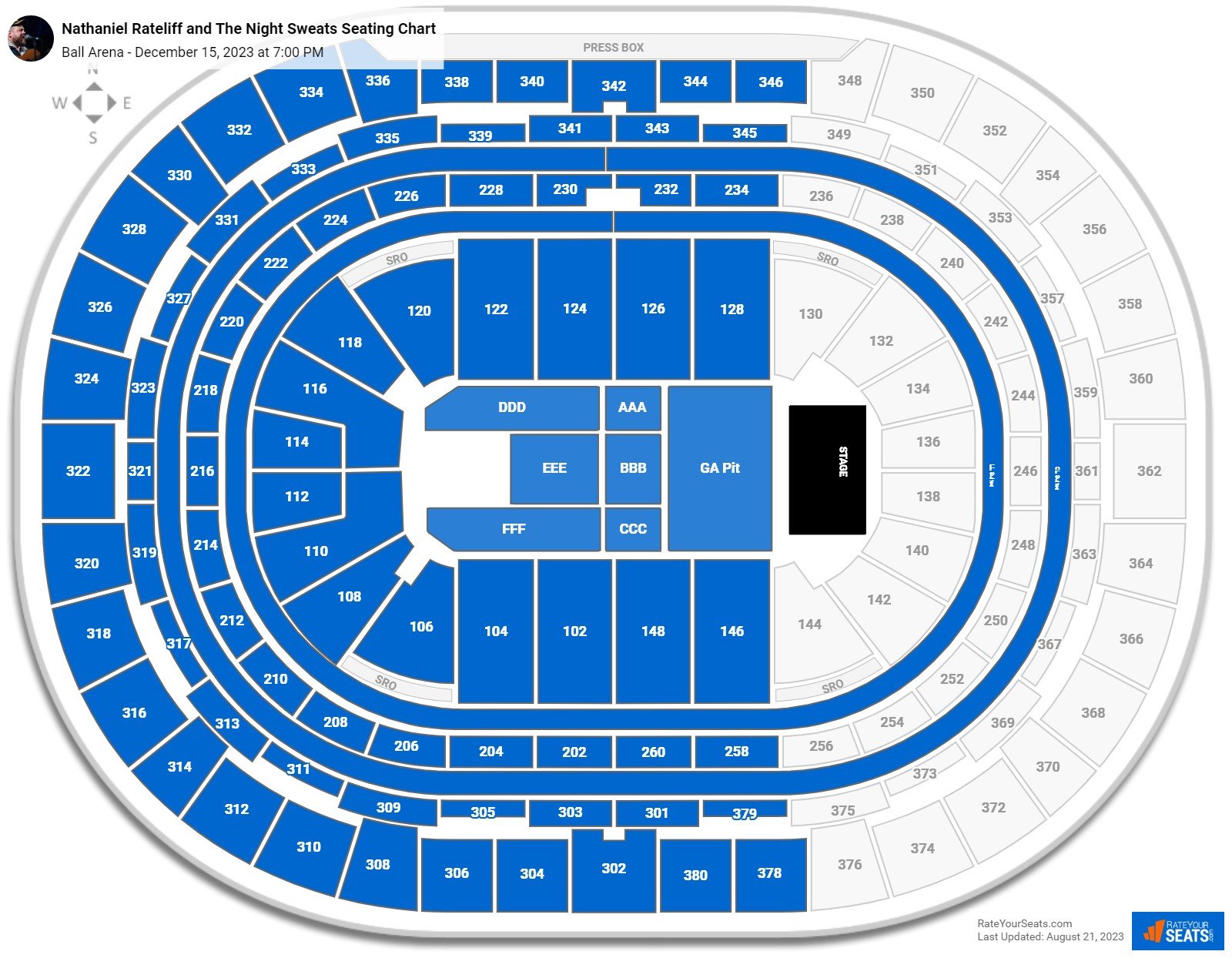 Ball Arena Concert Seating Chart - RateYourSeats.com