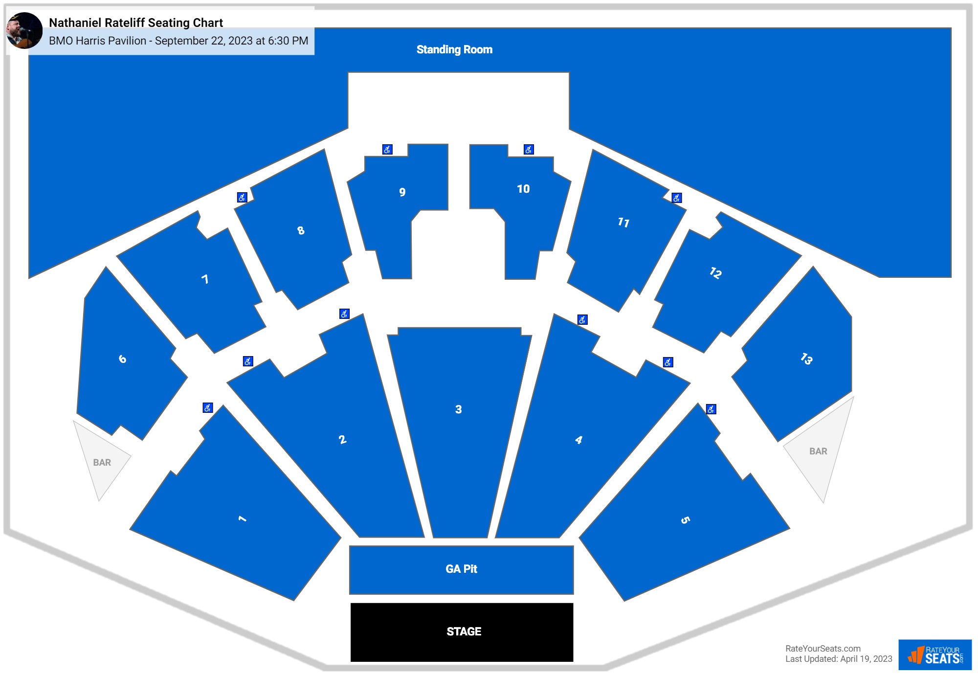 BMO Harris Pavilion Seating Chart