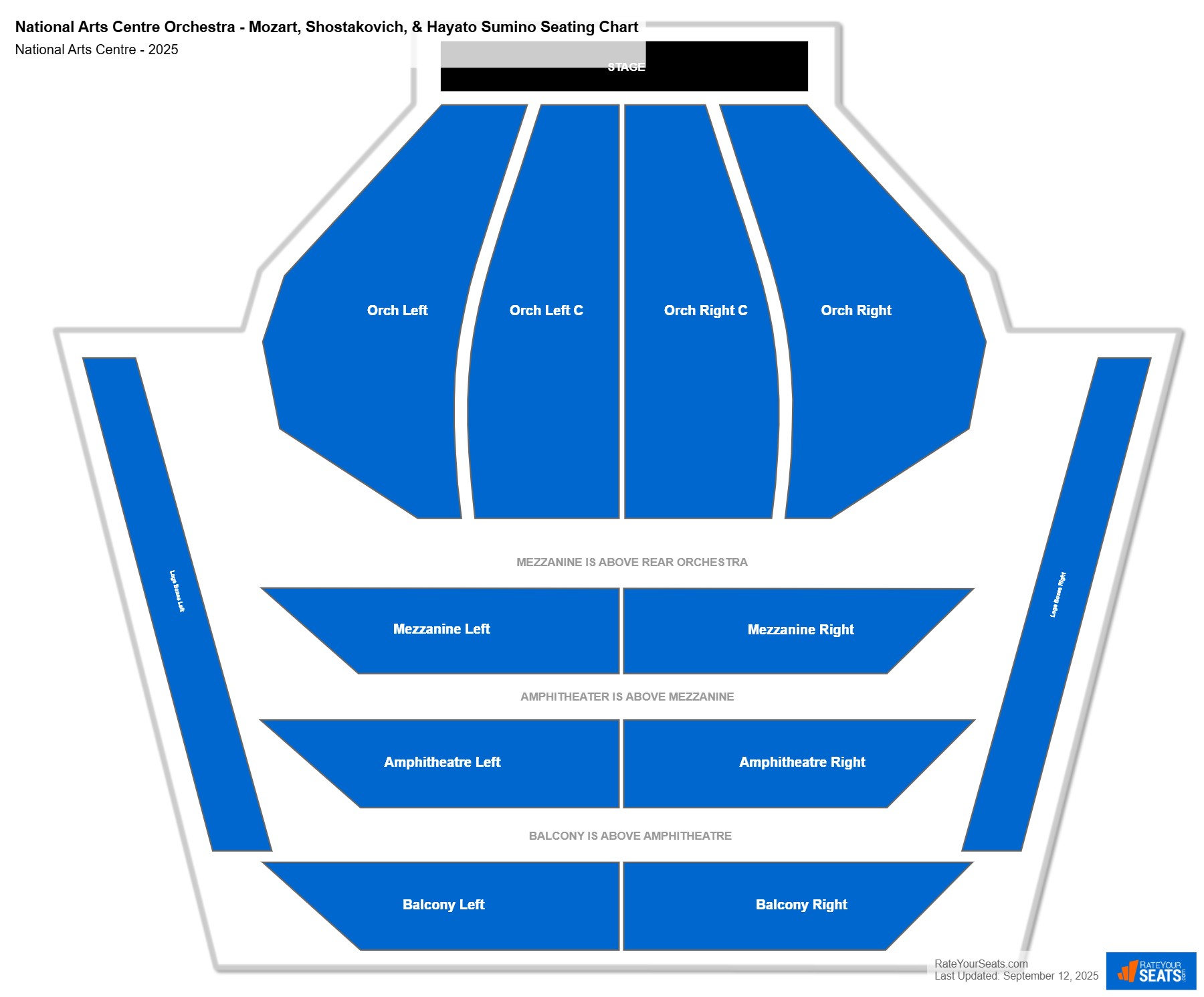 National Arts Centre Orchestra - Mozart, Shostakovich, & Hayato Sumino seating chart National Arts Centre