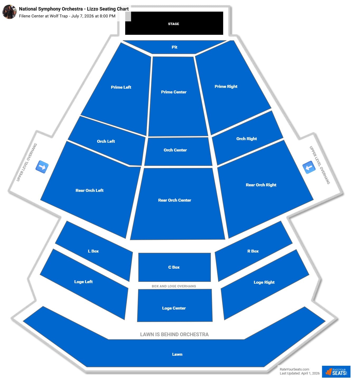 National Symphony Orchestra - Lizzo seating chart Filene Center at Wolf Trap