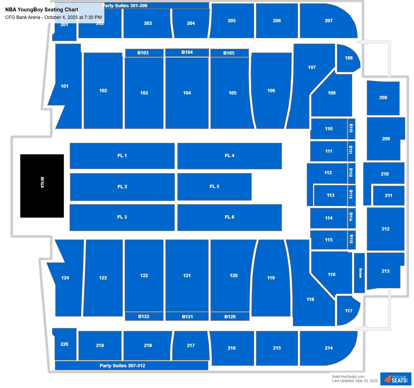 NBA YoungBoy seating chart CFG Bank Arena