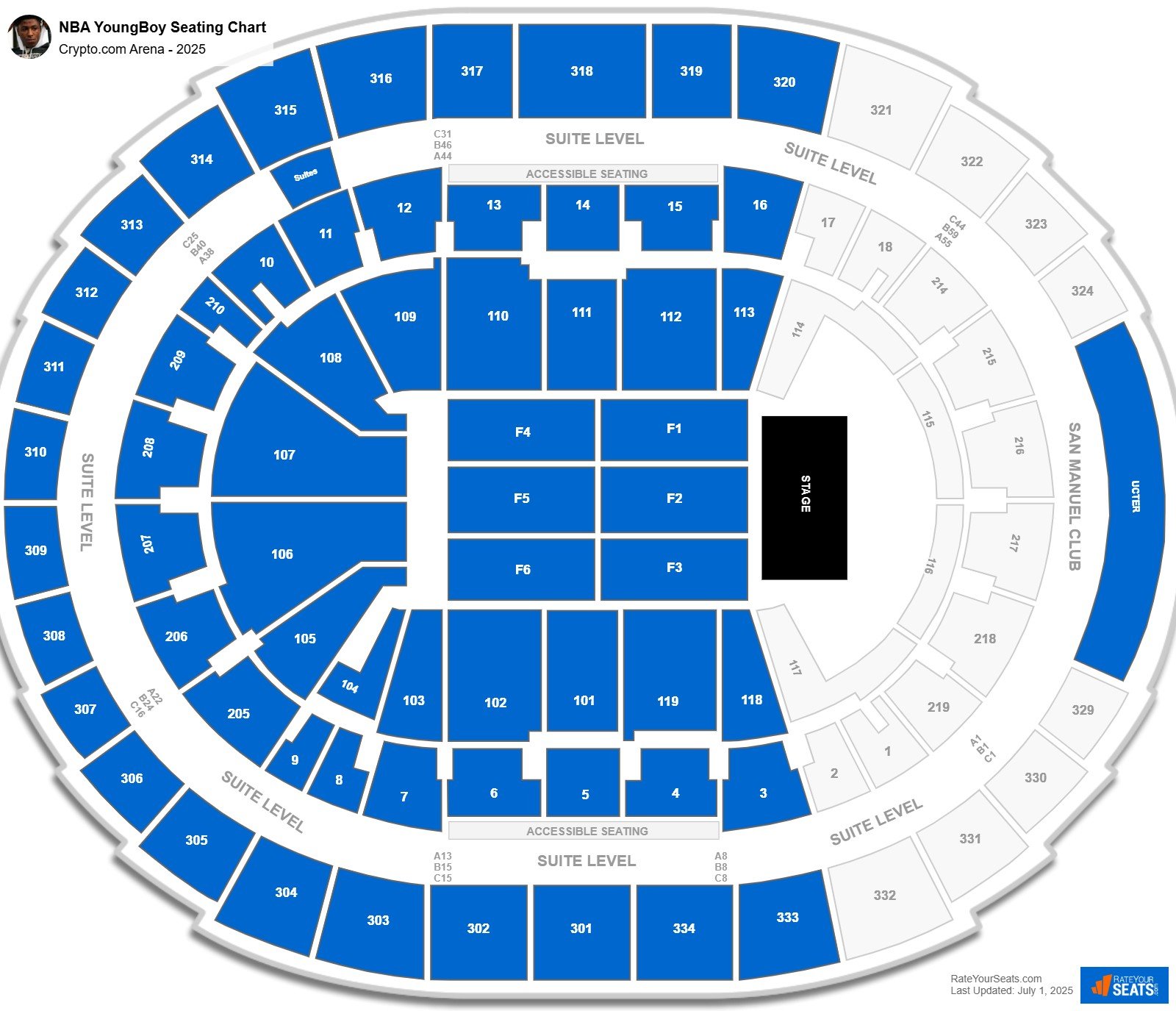 NBA YoungBoy seating chart Crypto.com Arena