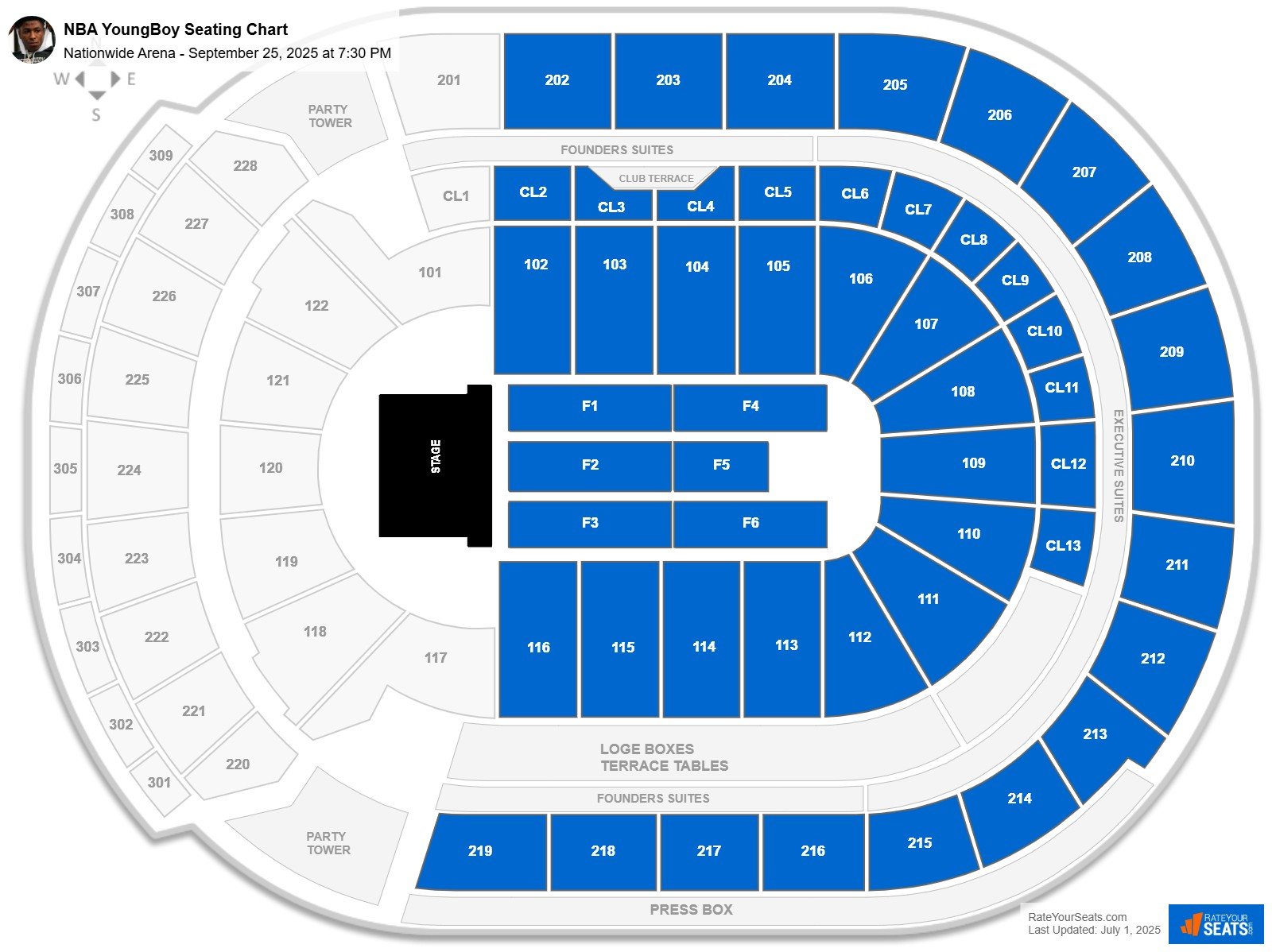 NBA YoungBoy seating chart Nationwide Arena