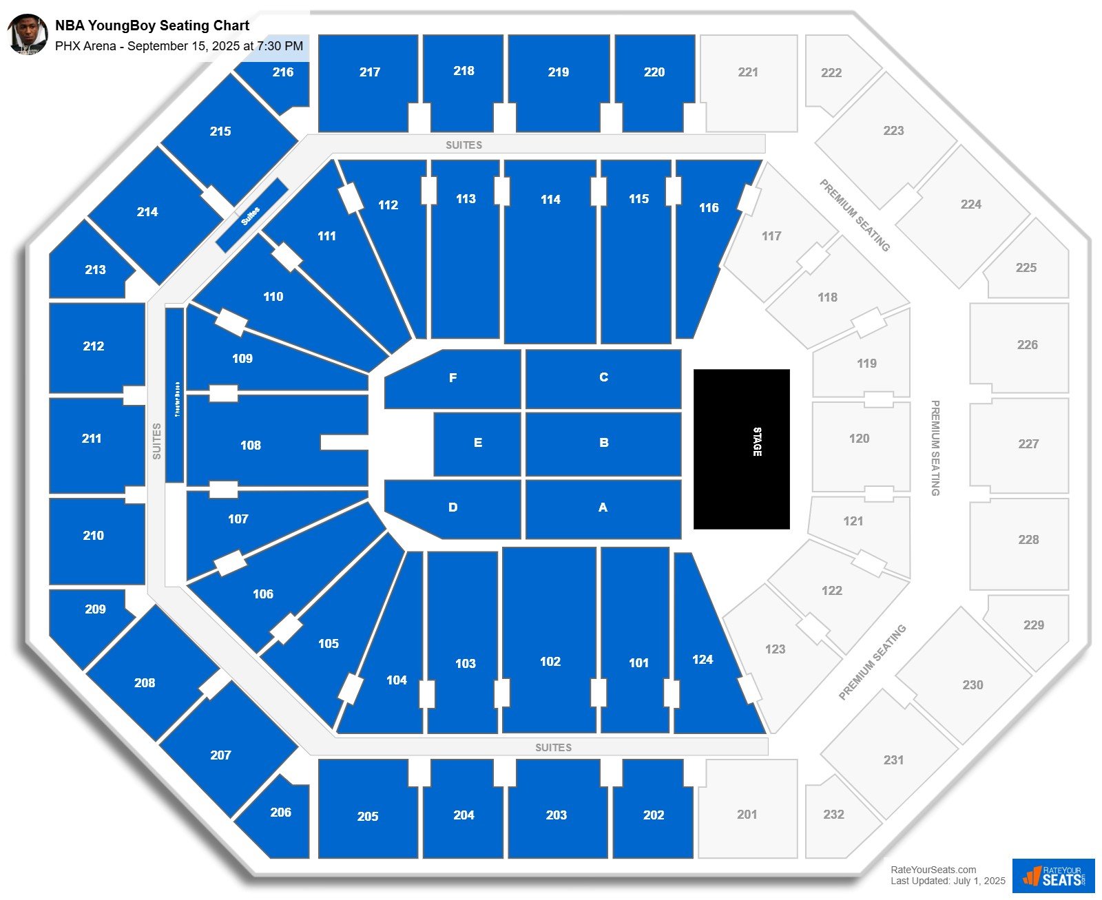 NBA YoungBoy seating chart PHX Arena