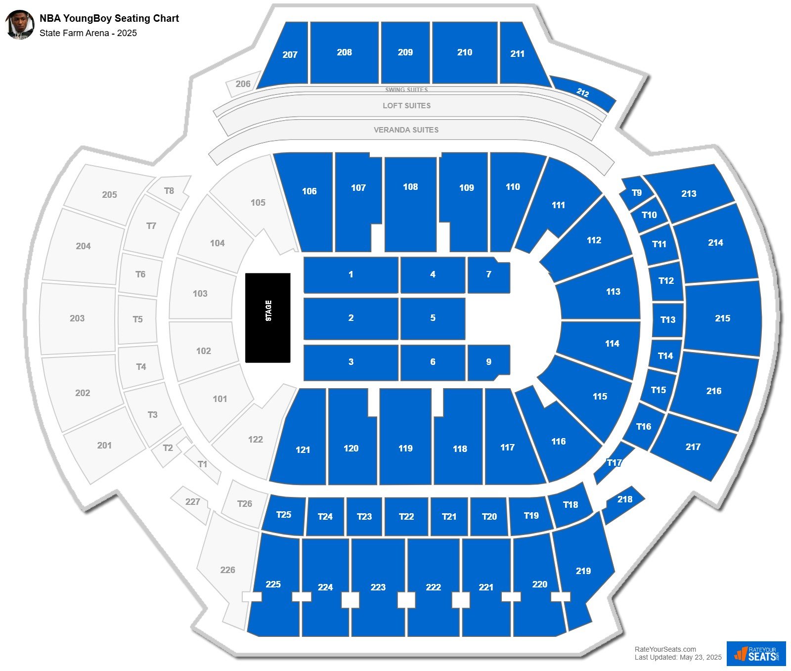NBA YoungBoy seating chart State Farm Arena