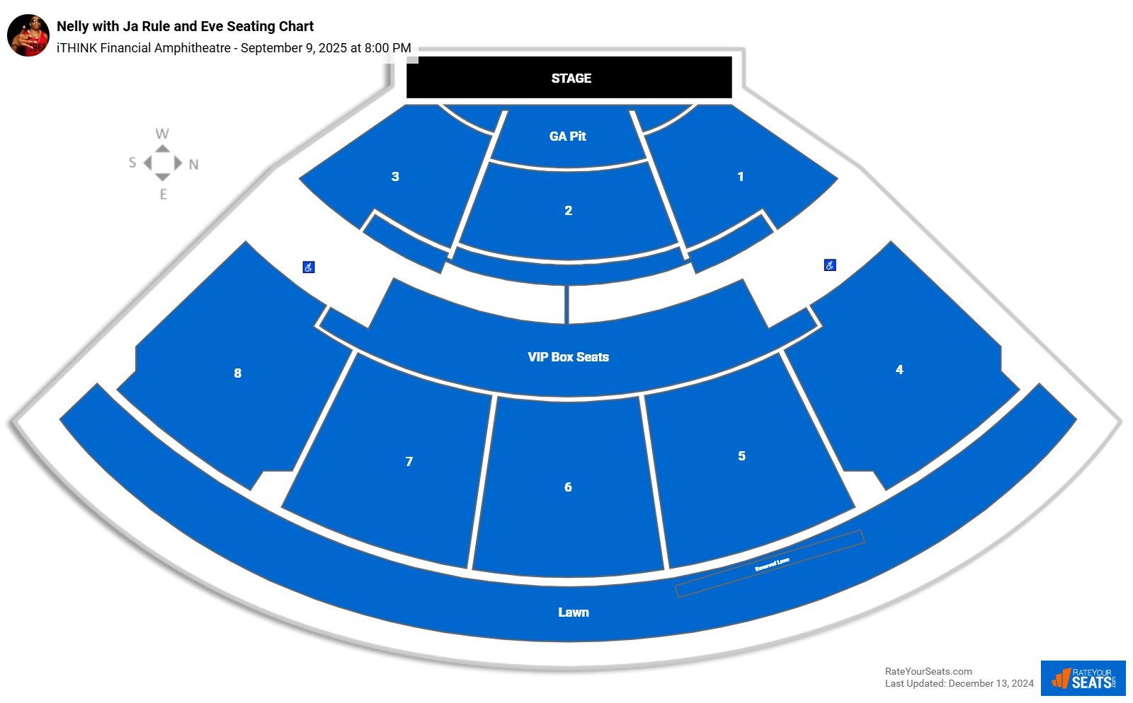 Nelly with Ja Rule and Eve seating chart iTHINK Financial Amphitheatre