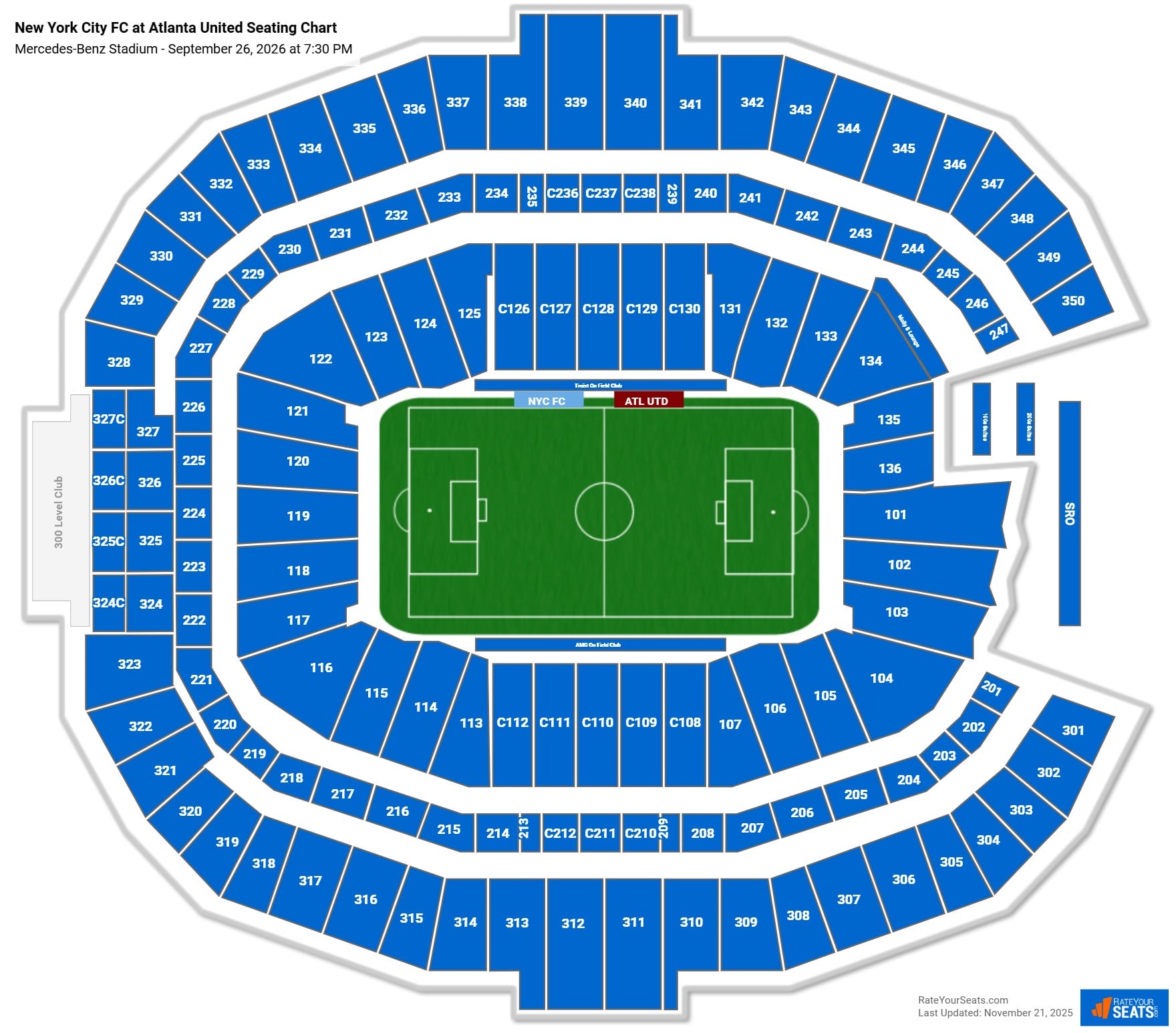 New York City FC at Atlanta United seating chart Mercedes-Benz Stadium