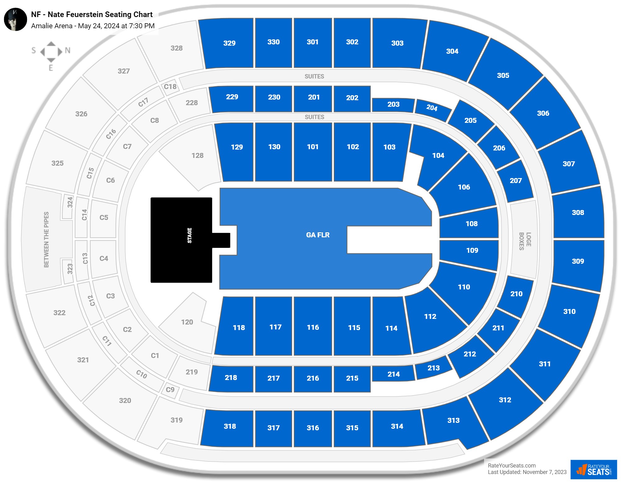 Amalie Arena Concert Seating Chart - RateYourSeats.com