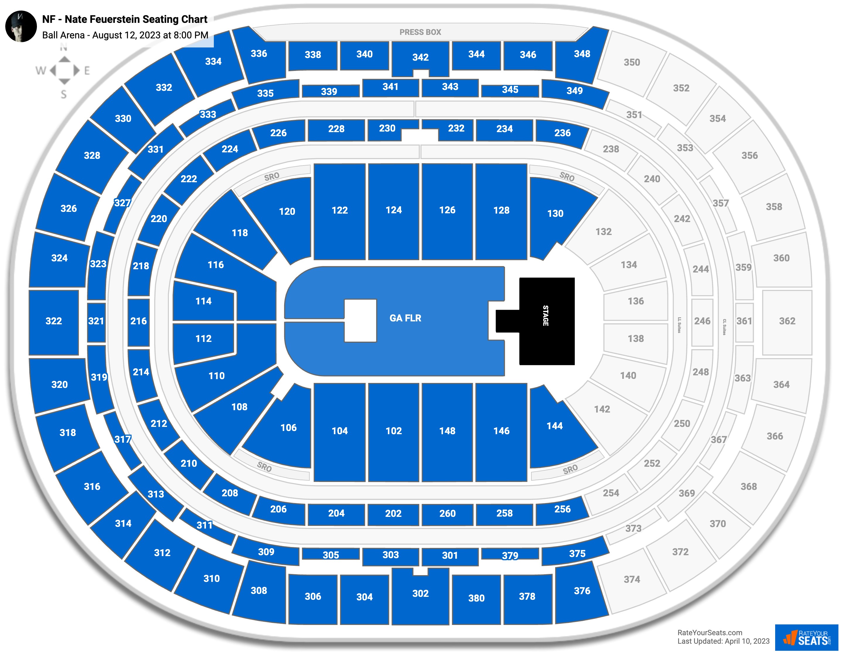 Ball Arena Concert Seating Chart - RateYourSeats.com