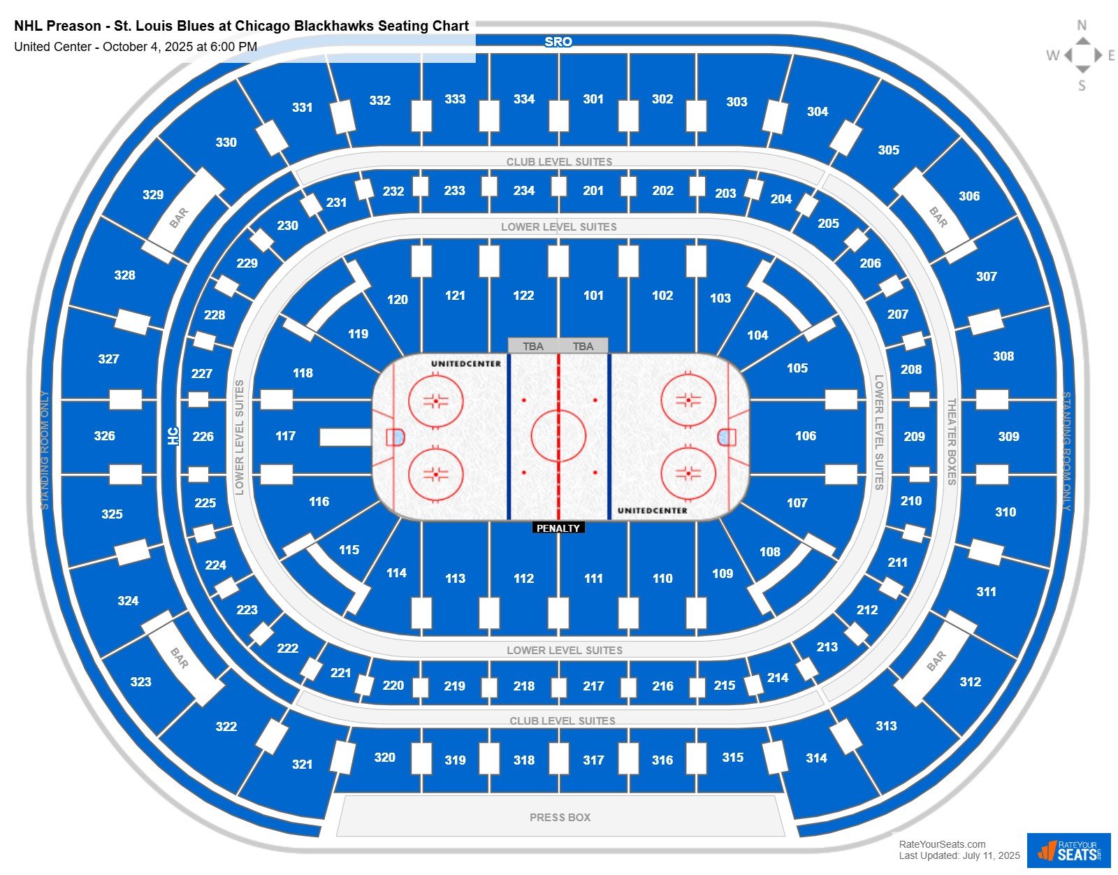 NHL Preseason - St. Louis Blues at Chicago Blackhawks seating chart United Center