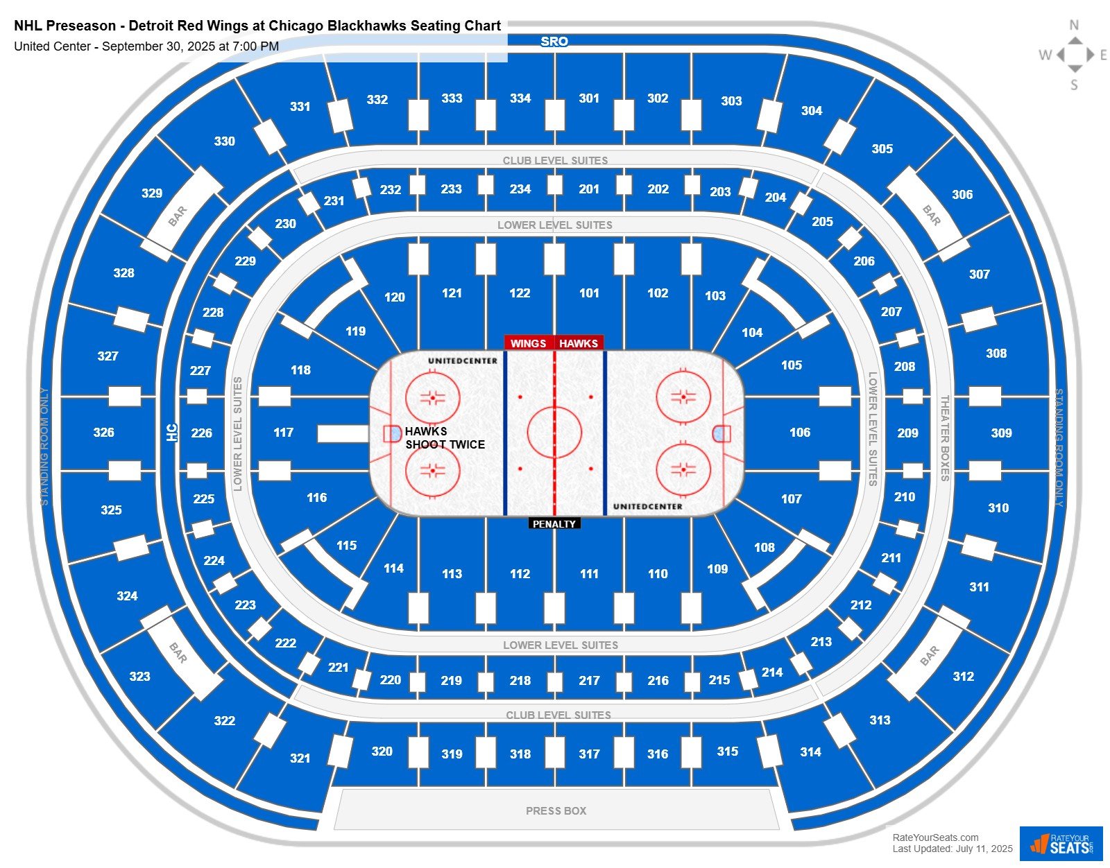 NHL Preseason - Detroit Red Wings at Chicago Blackhawks seating chart United Center