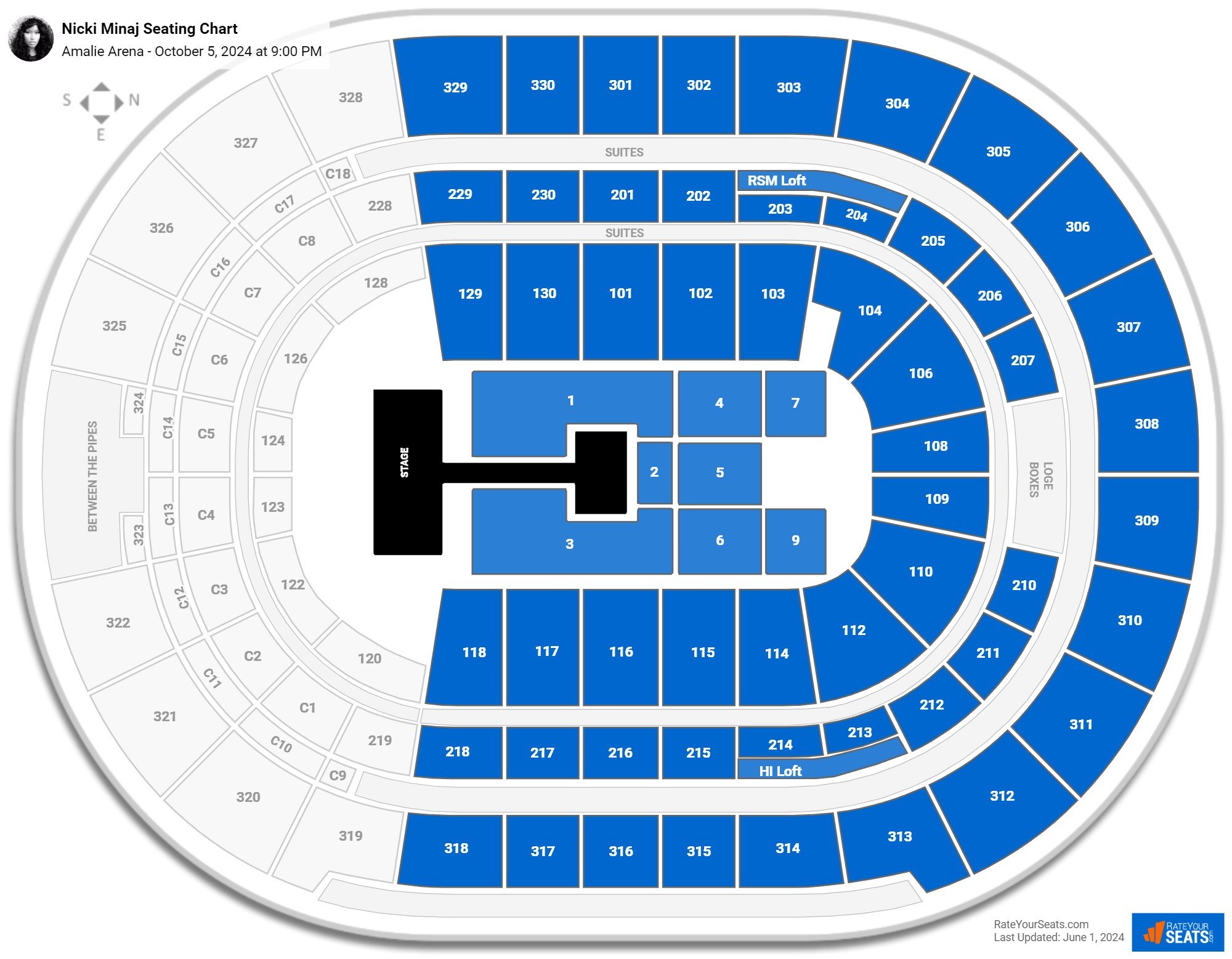 Amalie Arena Concert Seating Chart - RateYourSeats.com