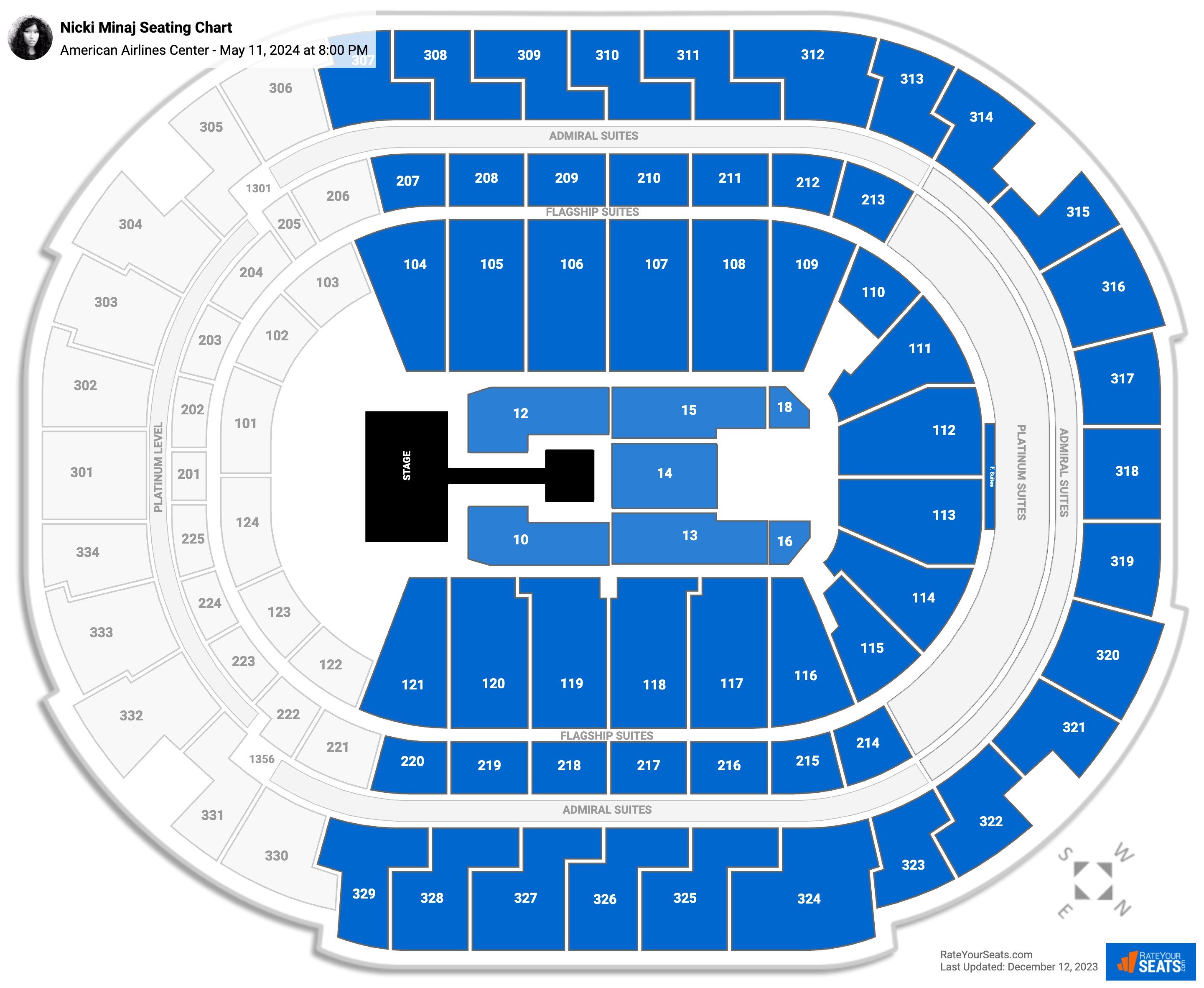 American Airlines Center Concert Seating Chart