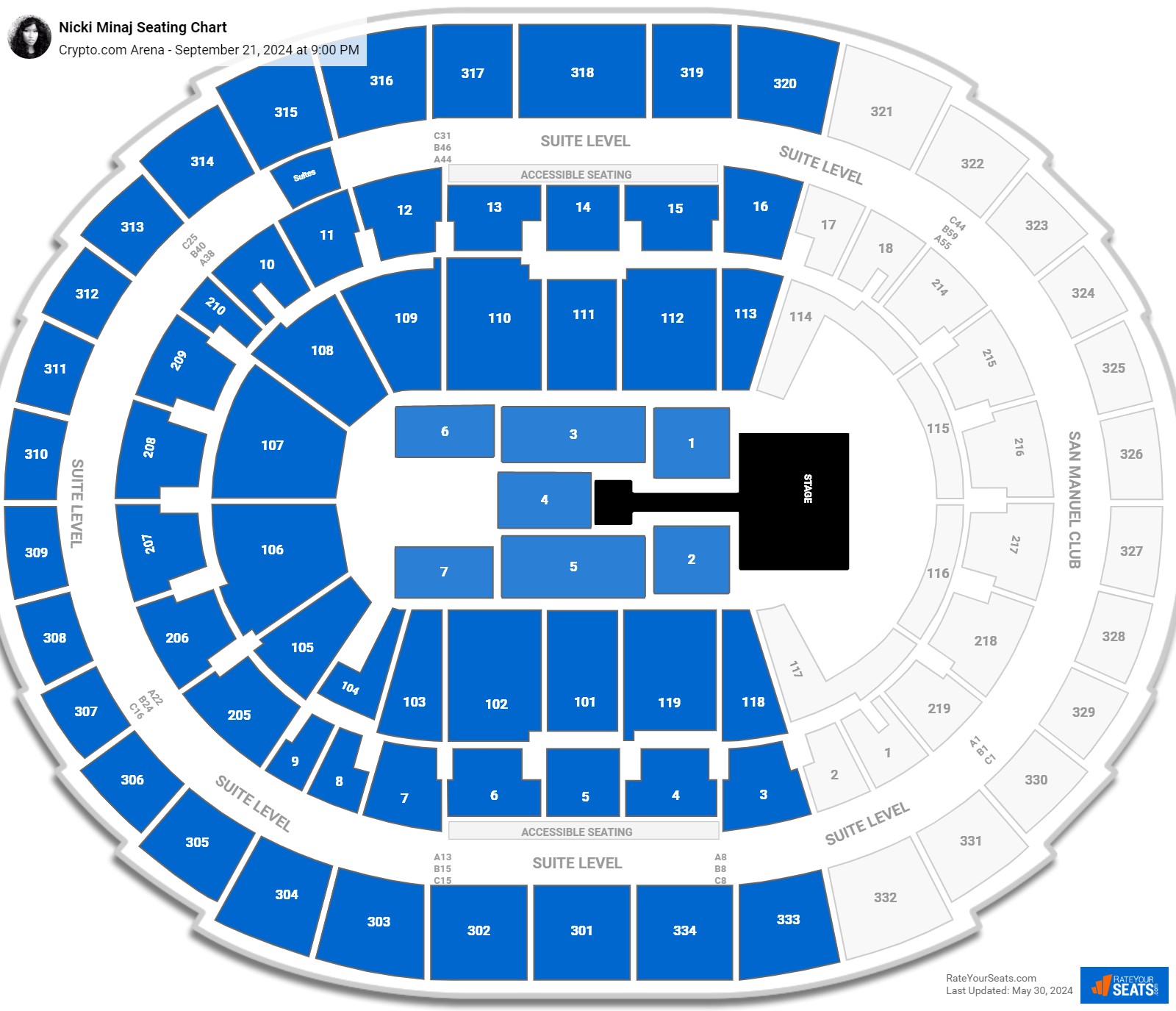 Crypto.com Arena Concert Seating Chart - RateYourSeats.com