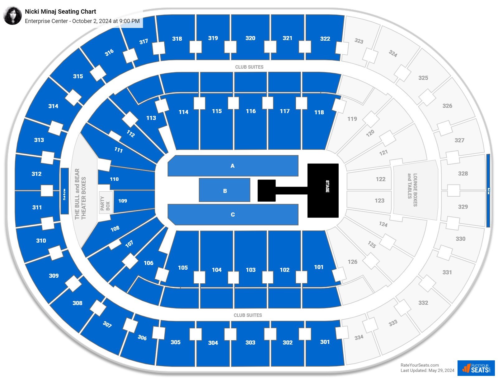 Enterprise Center Concert Seating Chart - RateYourSeats.com