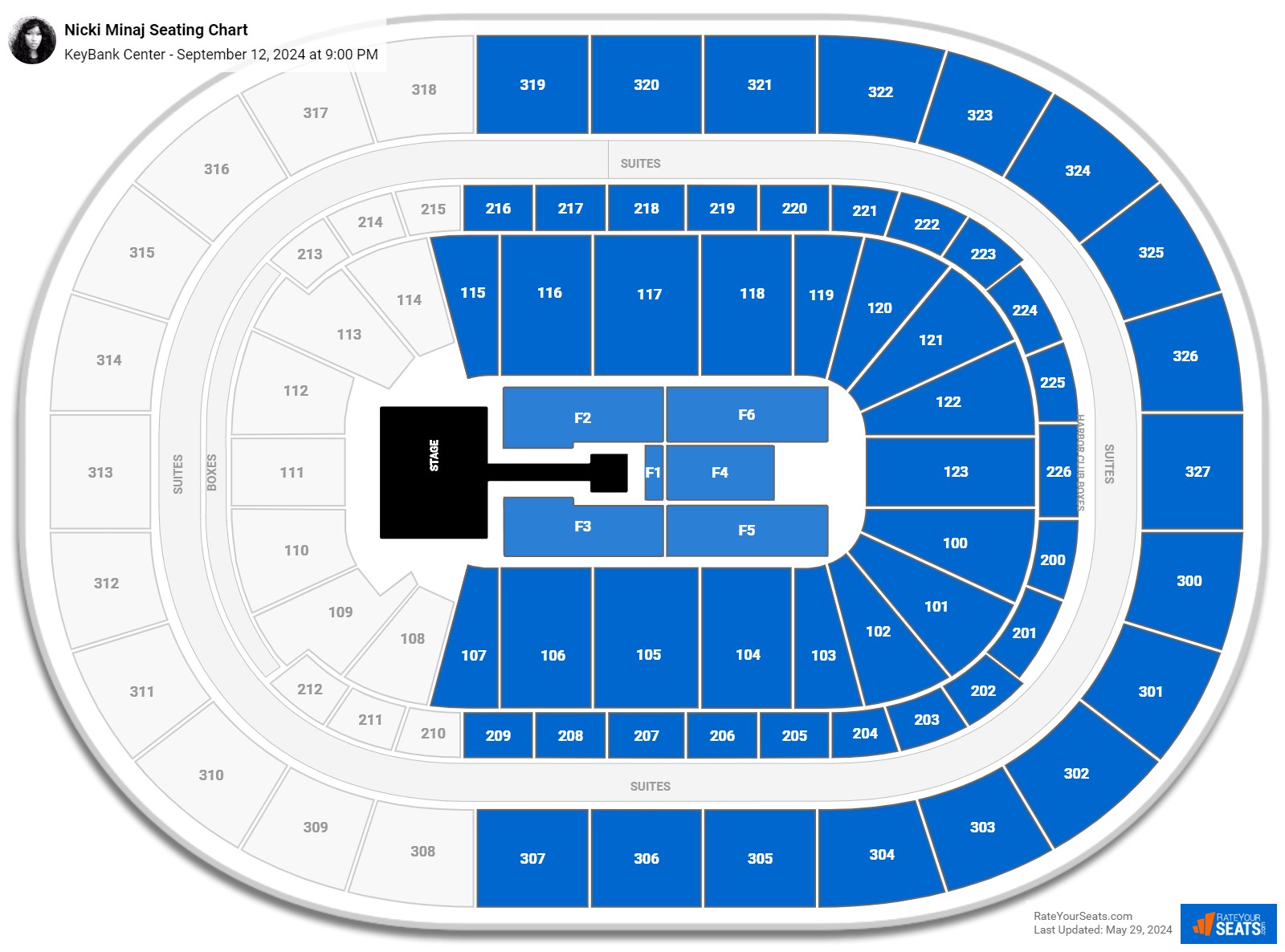 KeyBank Center Concert Seating Chart - RateYourSeats.com