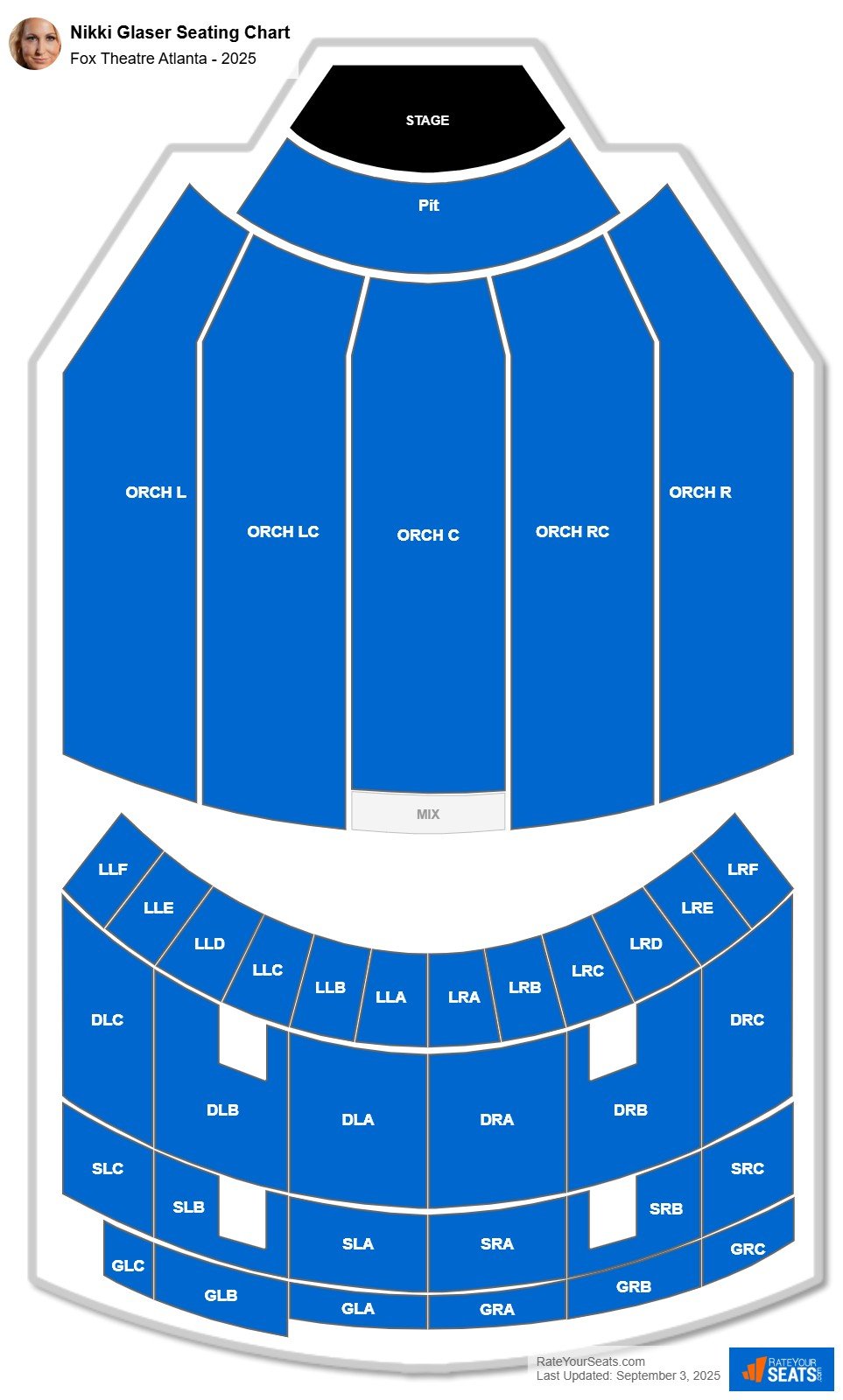 Nikki Glaser seating chart Fox Theatre Atlanta