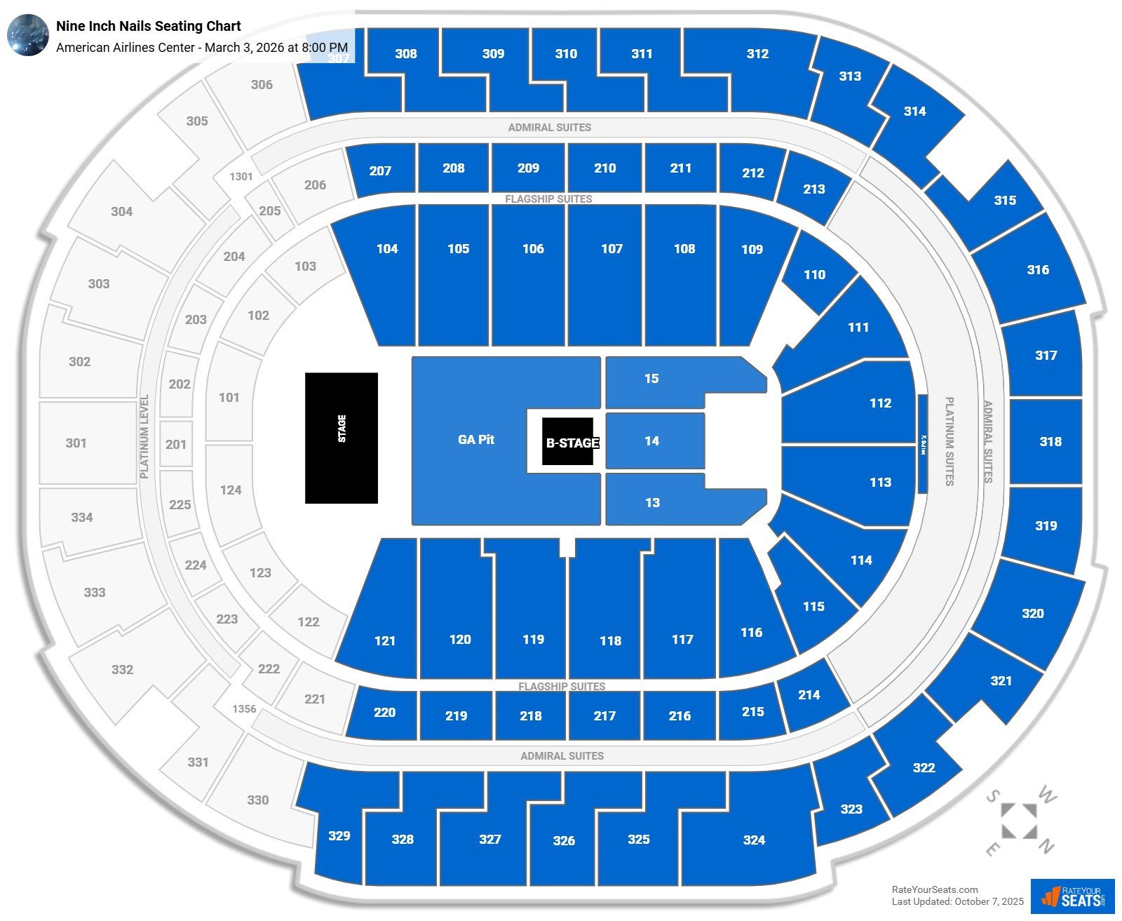 Nine Inch Nails seating chart American Airlines Center
