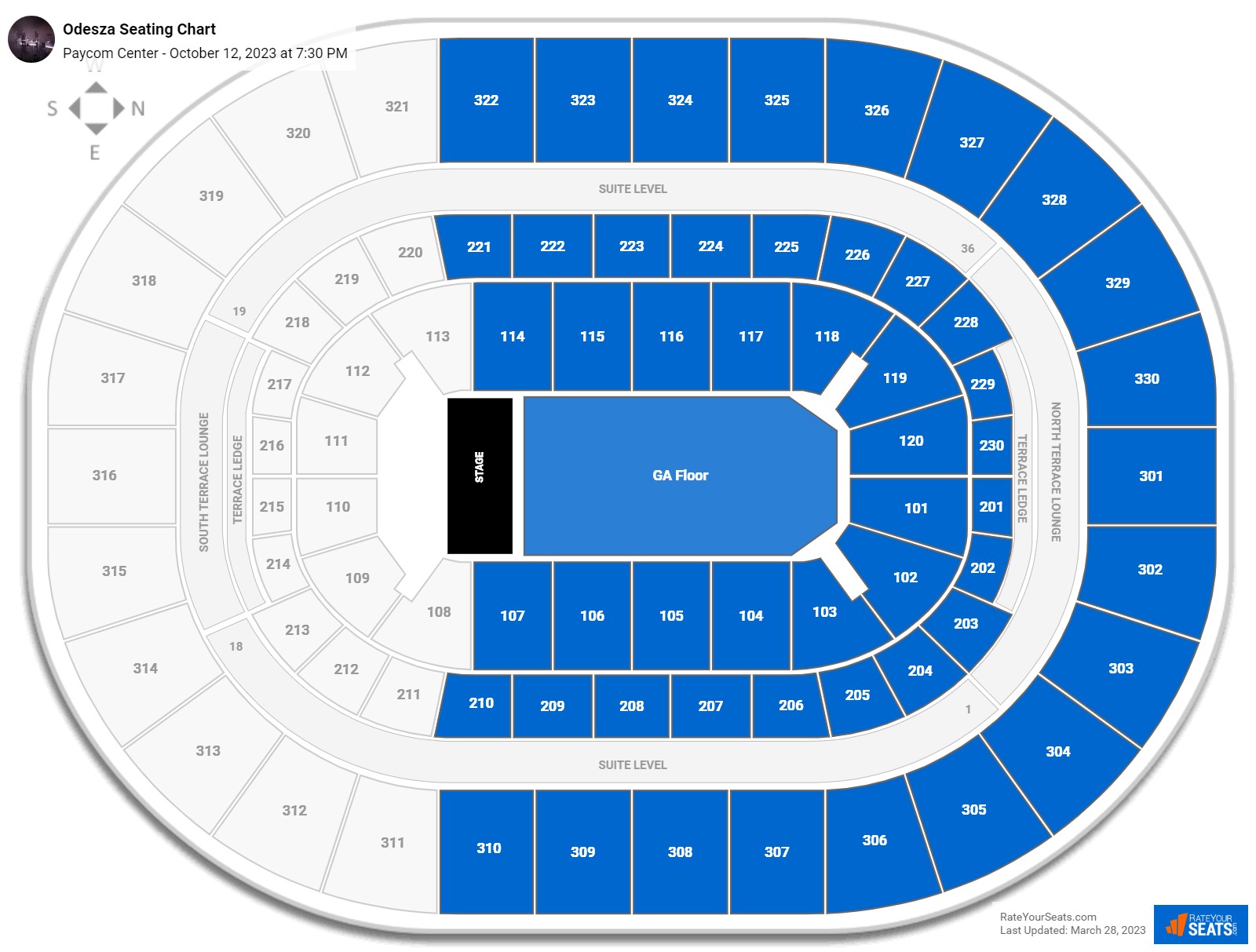 Paycom Center Concert Seating Chart - RateYourSeats.com