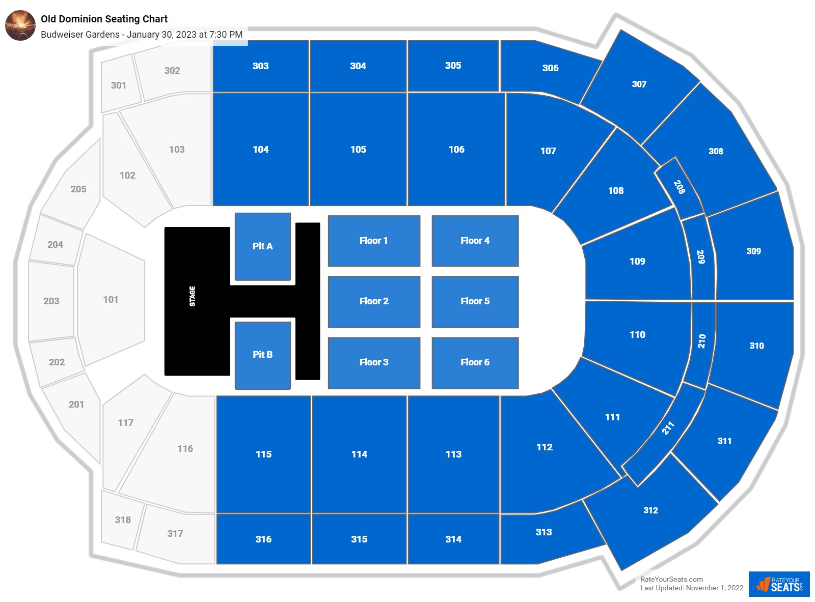 Budweiser Gardens Seating Chart - RateYourSeats.com