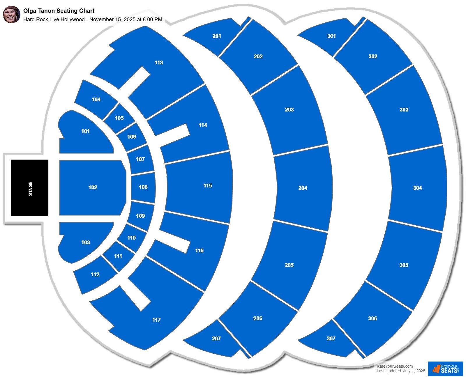 Olga Tanon seating chart Hard Rock Live Hollywood