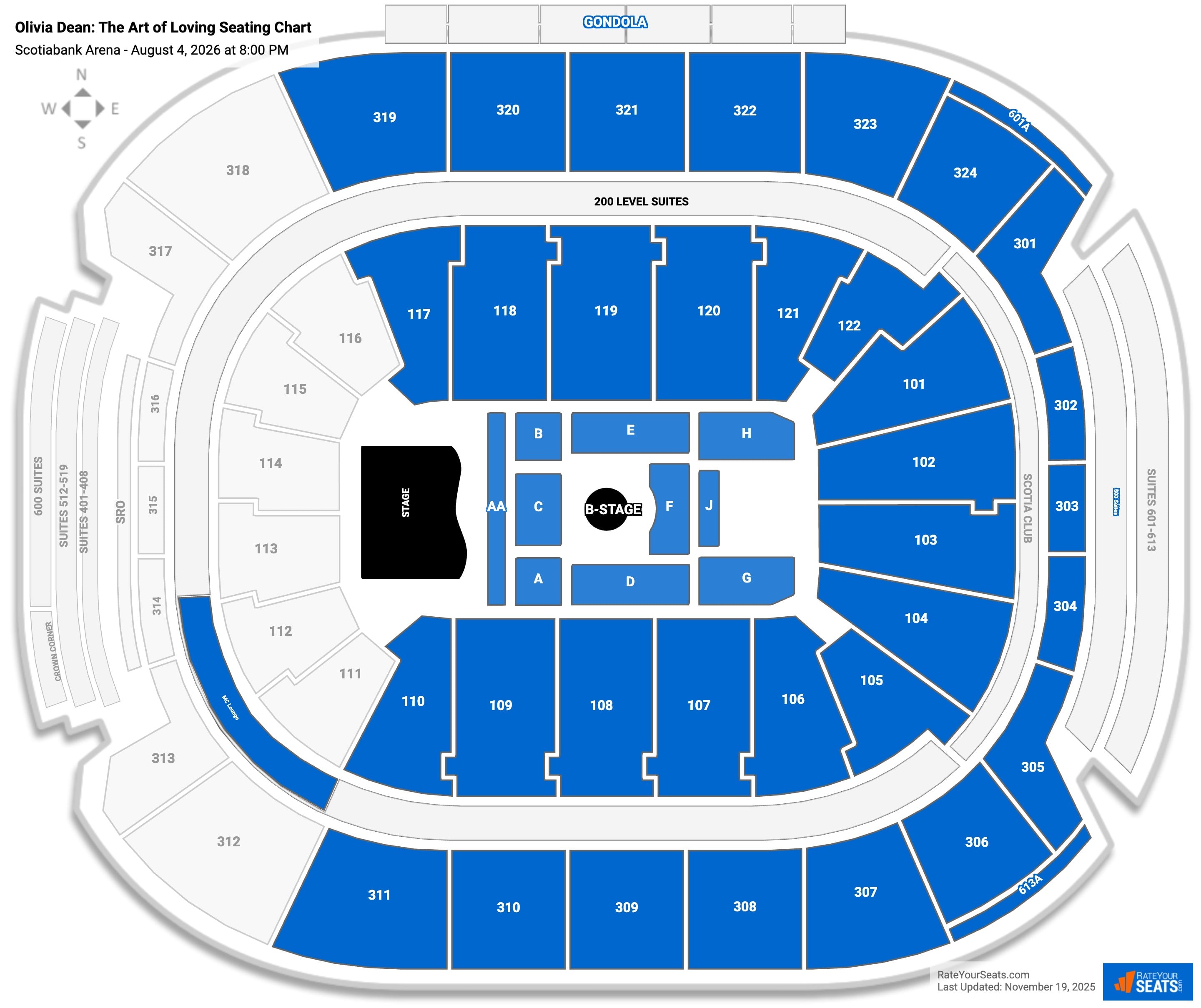 Olivia Dean seating chart Scotiabank Arena