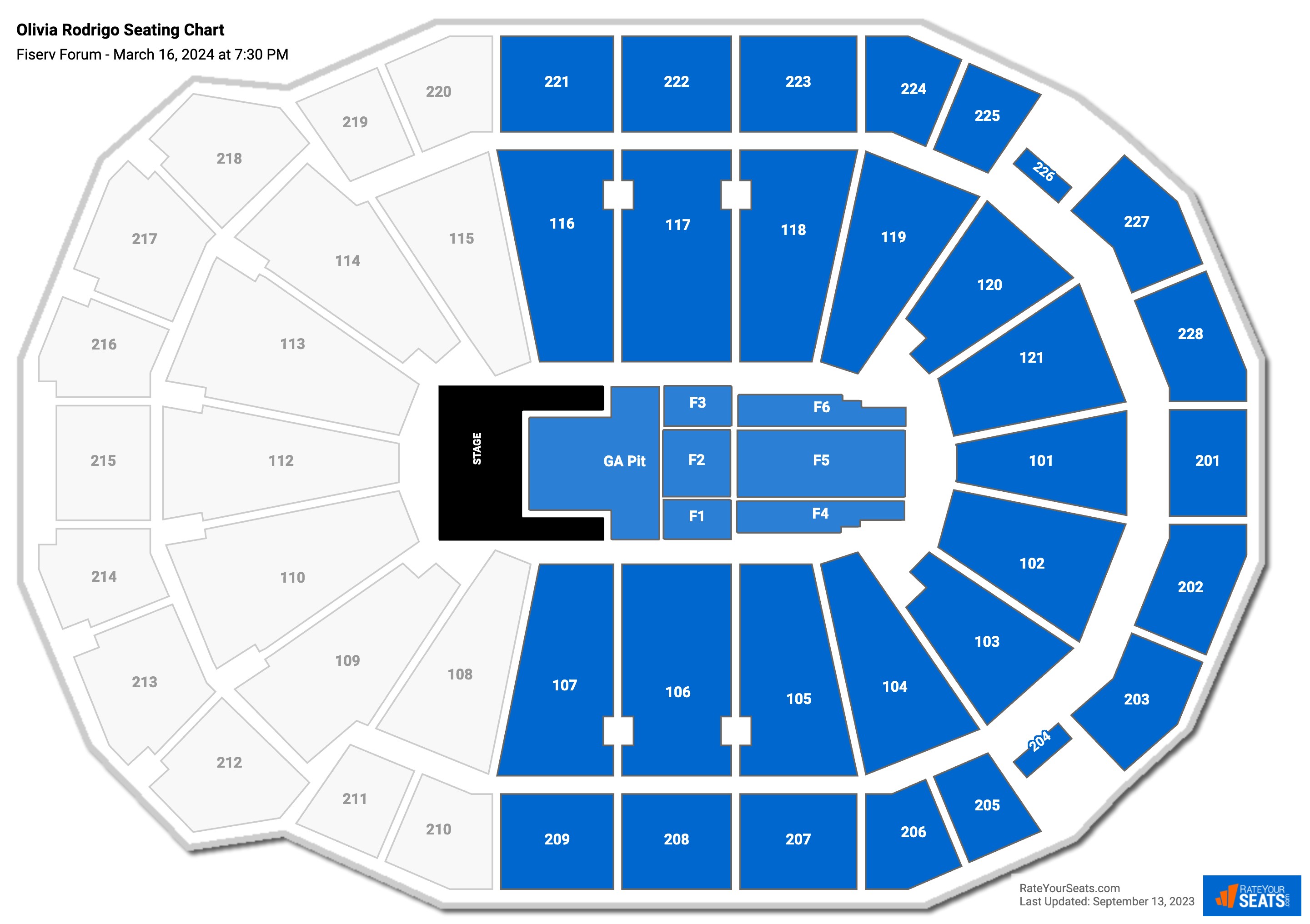 Fiserv Forum Concert Seating Chart