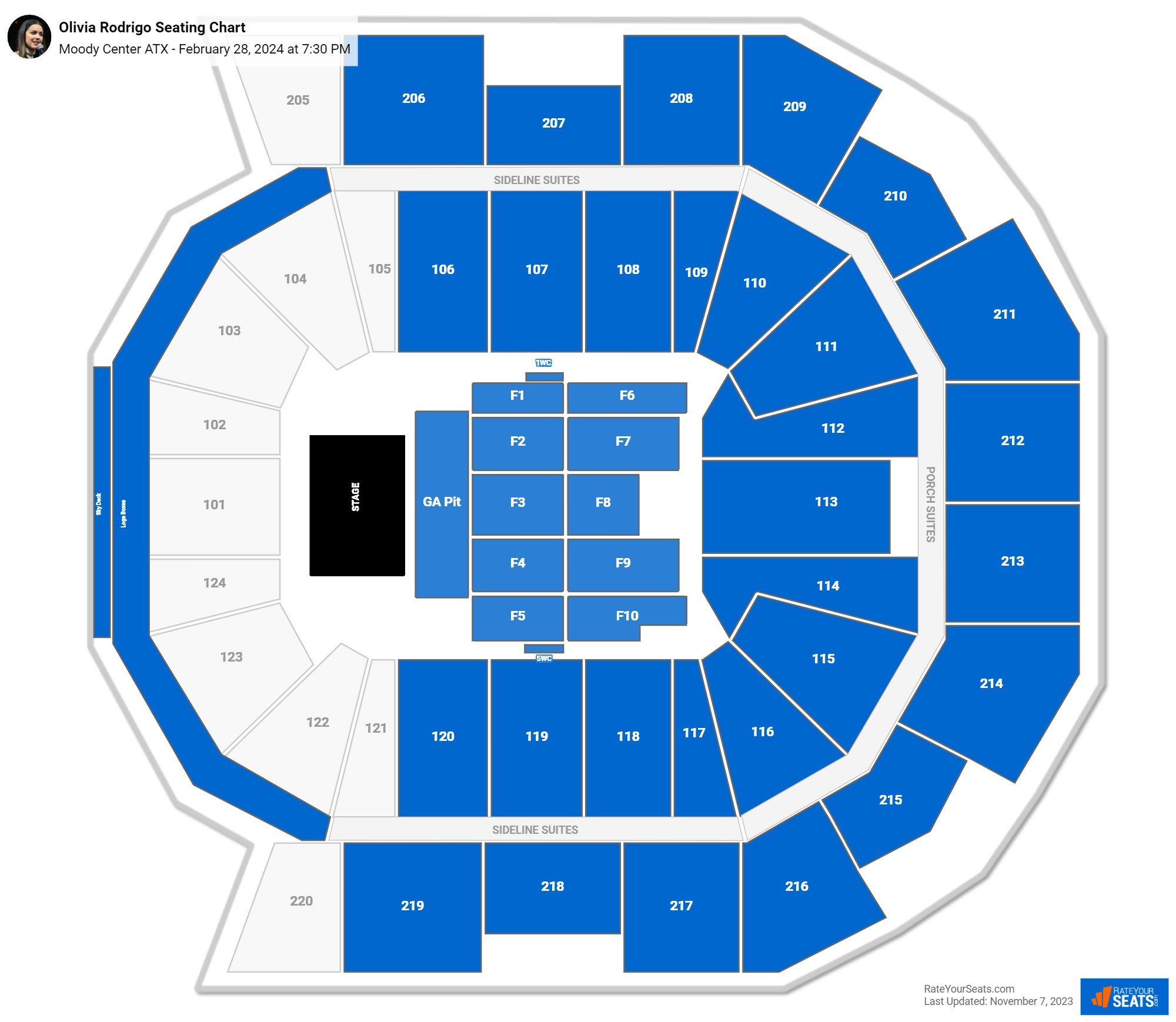 Moody Center ATX Concert Seating Chart