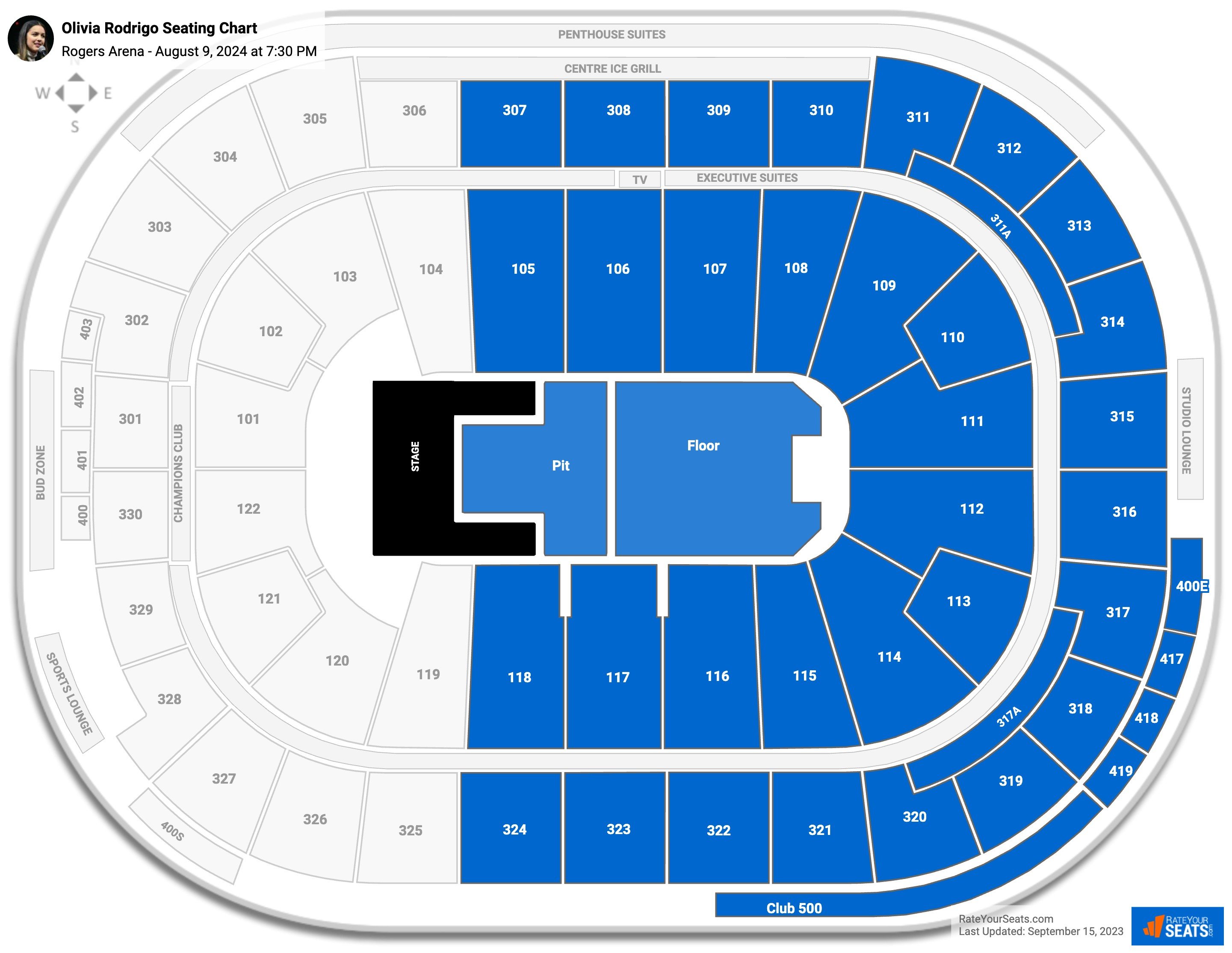 Rogers Arena Concert Seating Chart