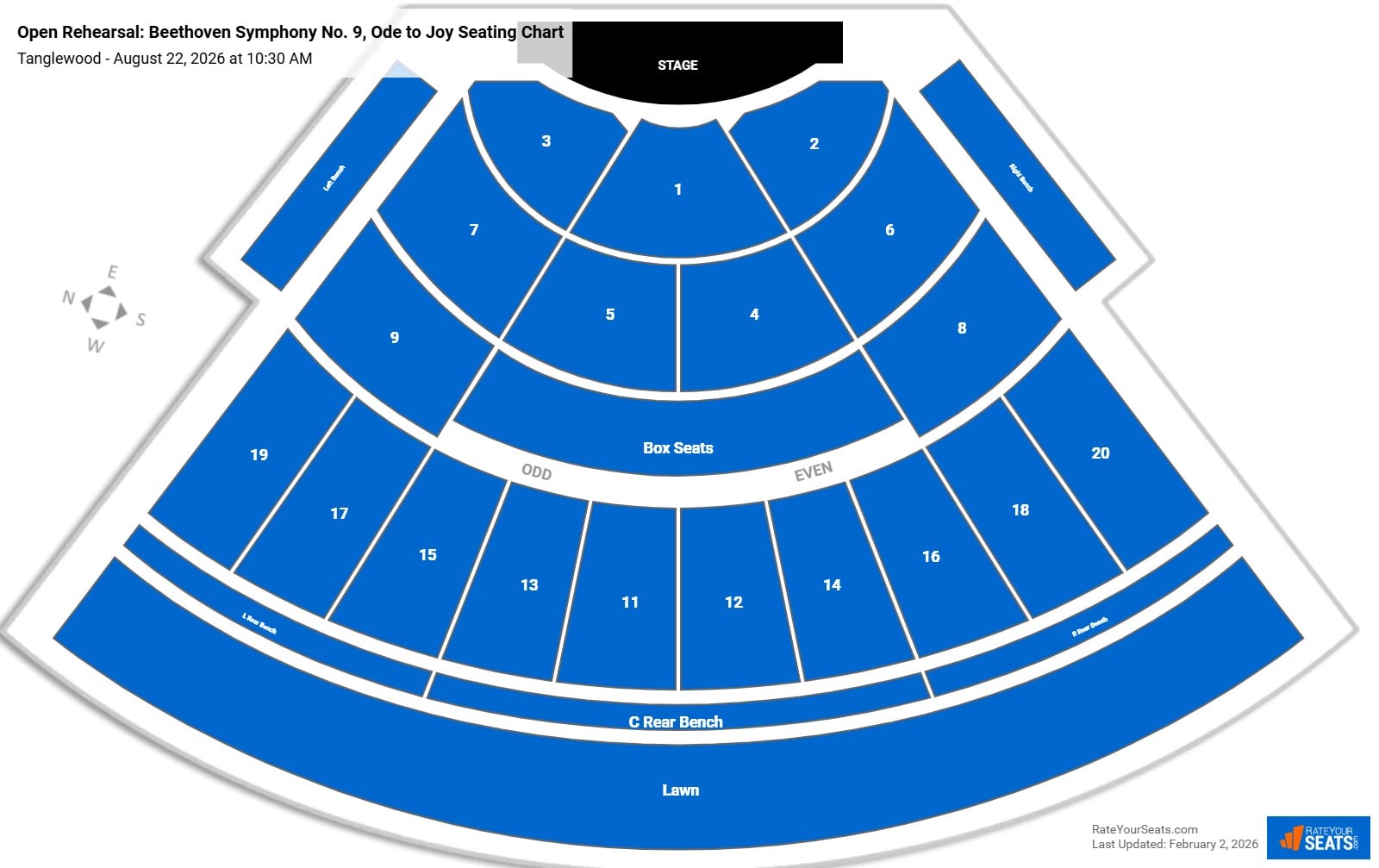 Open Rehearsal: Beethoven Symphony No. 9, Ode to Joy seating chart Tanglewood