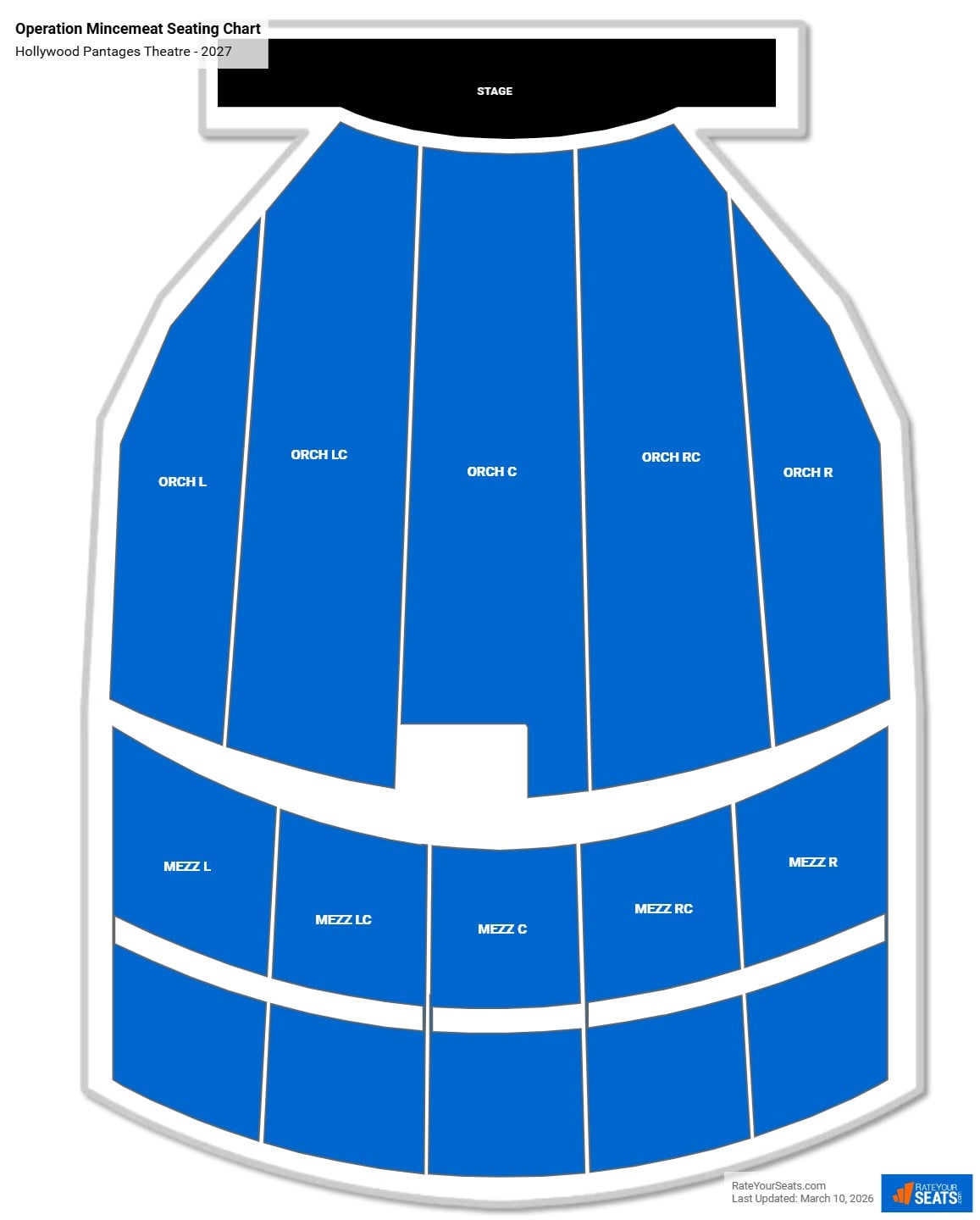 Operation Mincemeat seating chart Hollywood Pantages Theatre