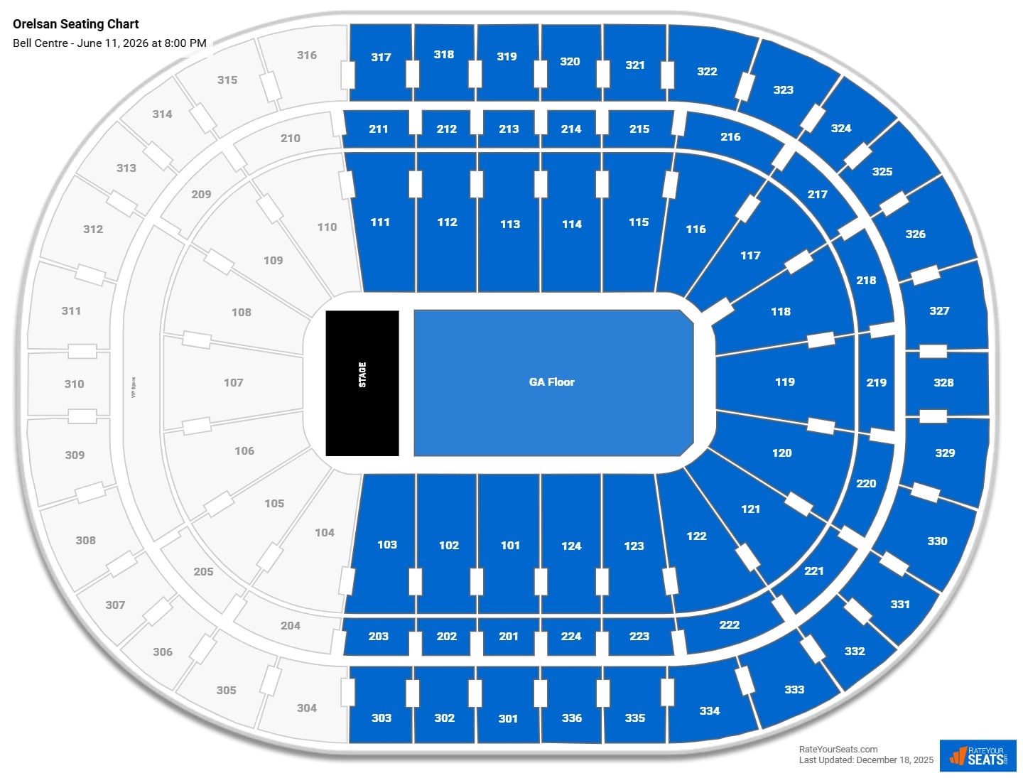 Orelsan seating chart Bell Centre