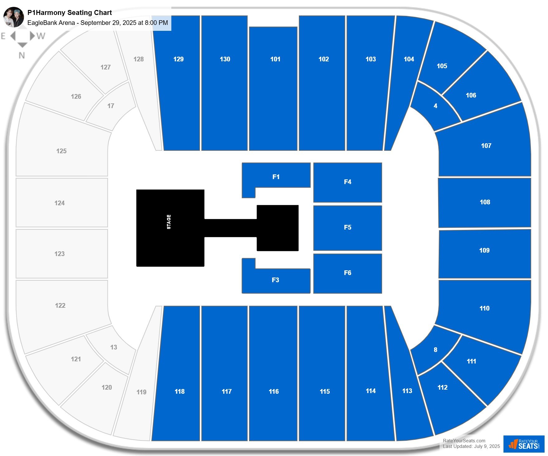 P1Harmony seating chart EagleBank Arena