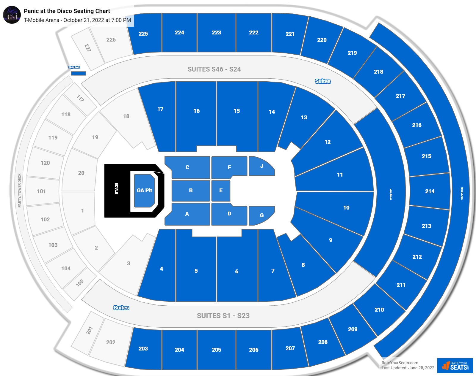 T-Mobile Arena Concert Seating Chart - RateYourSeats.com