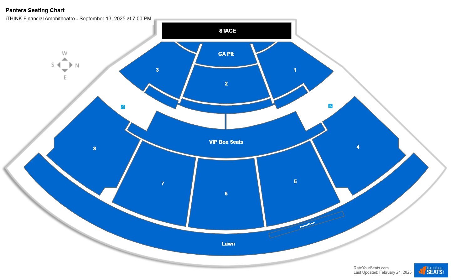 Pantera seating chart iTHINK Financial Amphitheatre