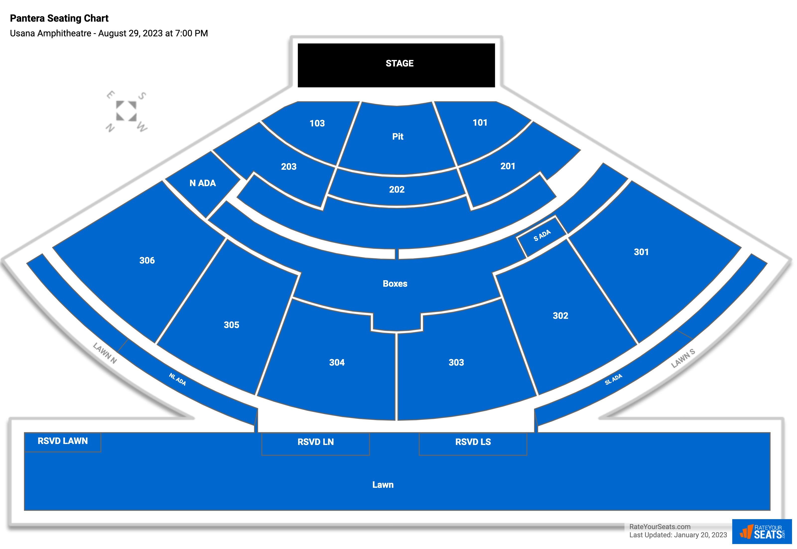 Usana Amphitheatre Seating Chart