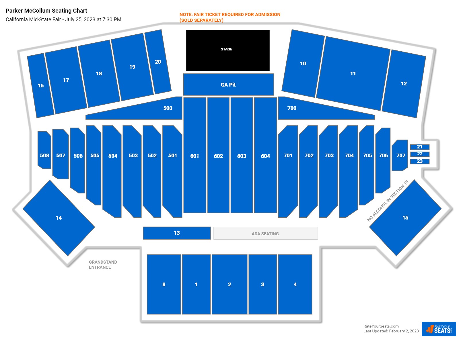 California MidState Fair Seating Chart