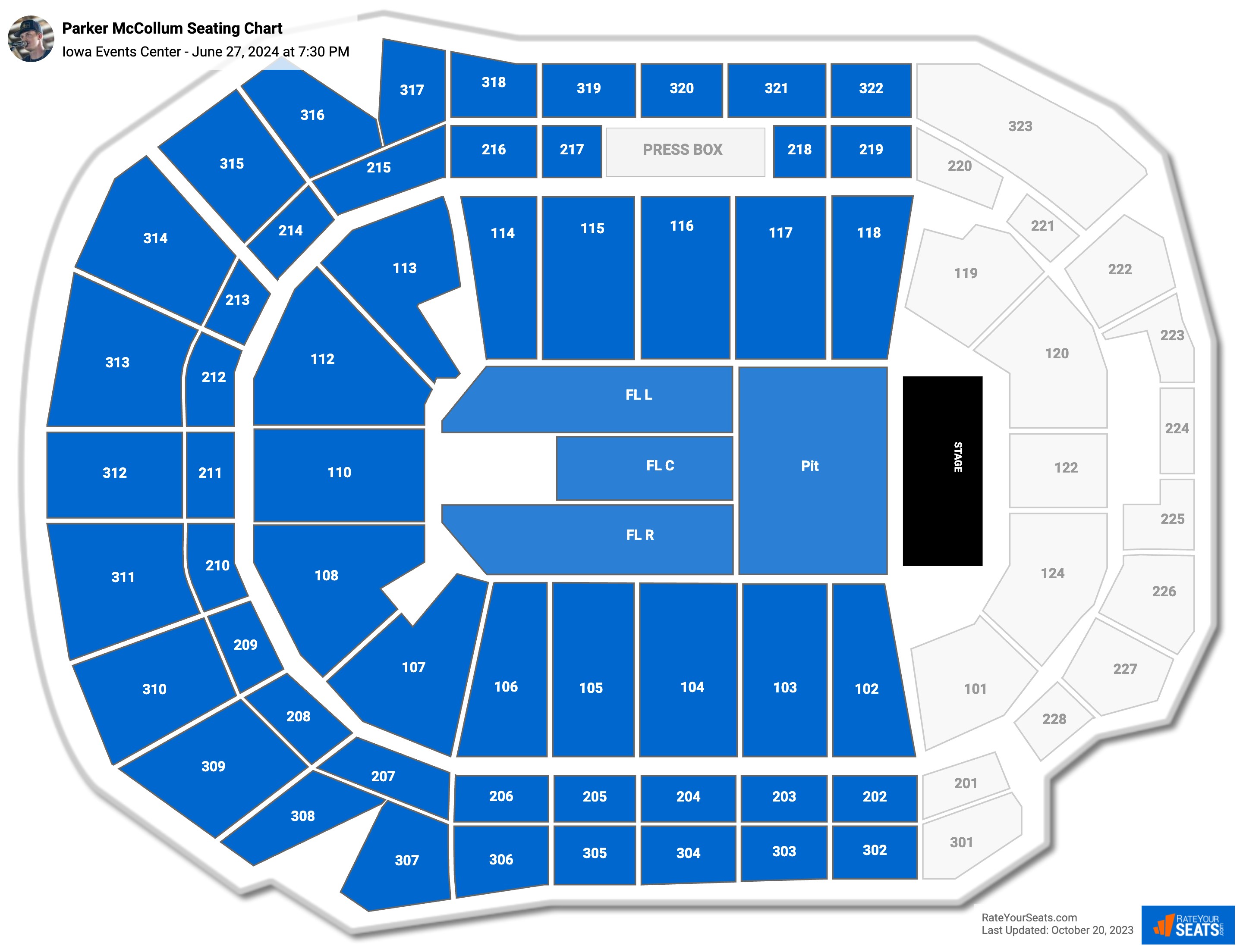 Iowa Events Center Concert Seating Chart