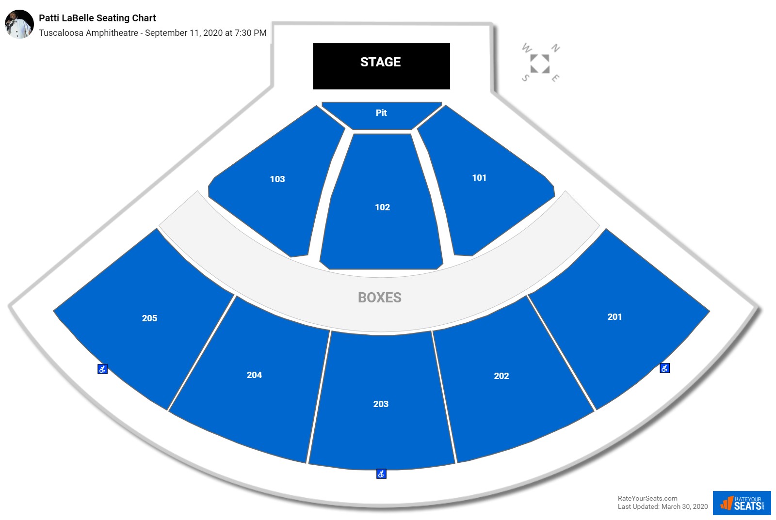 Patti LaBelle seating chart Tuscaloosa Amphitheatre