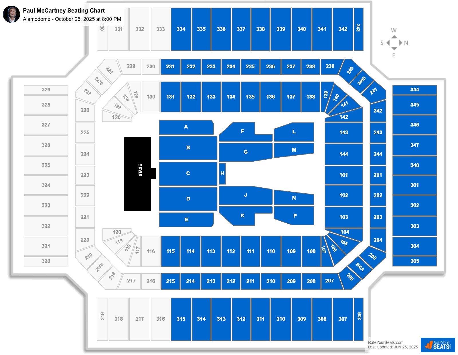Paul McCartney seating chart Alamodome