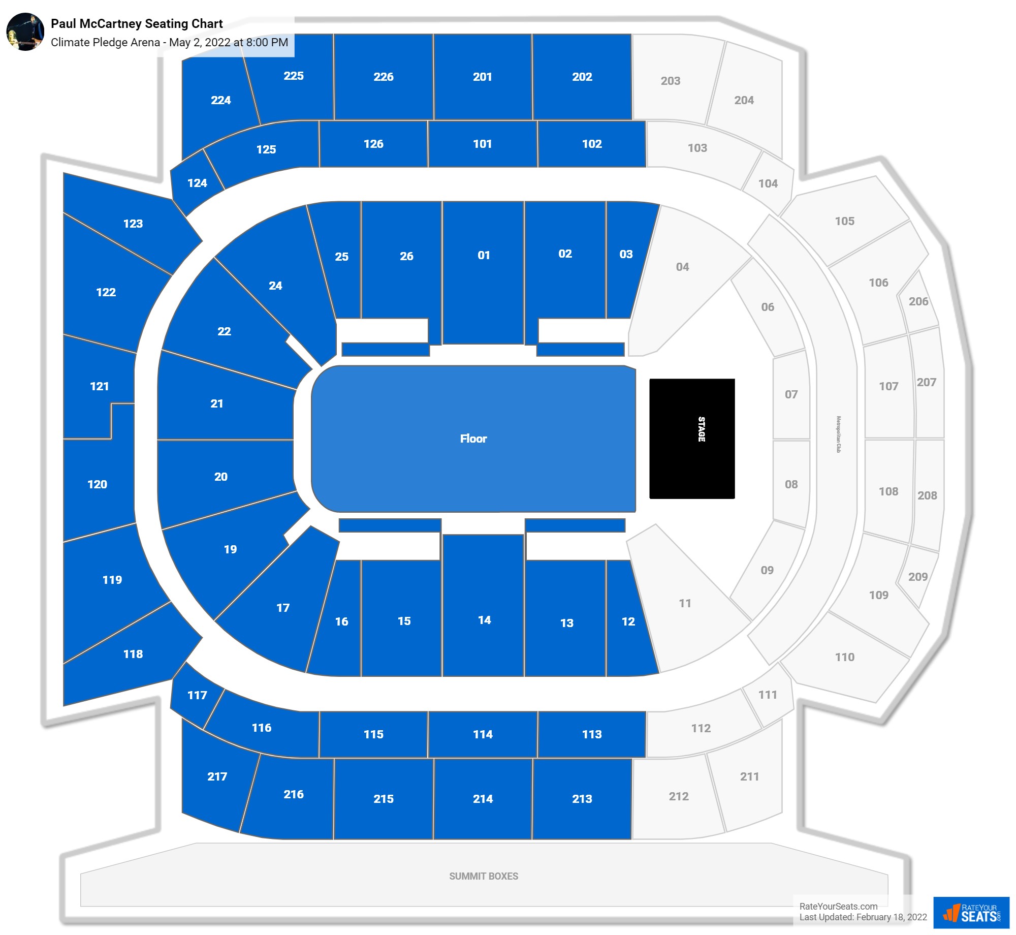 Climate Pledge Arena Concert Seating Chart - RateYourSeats.com