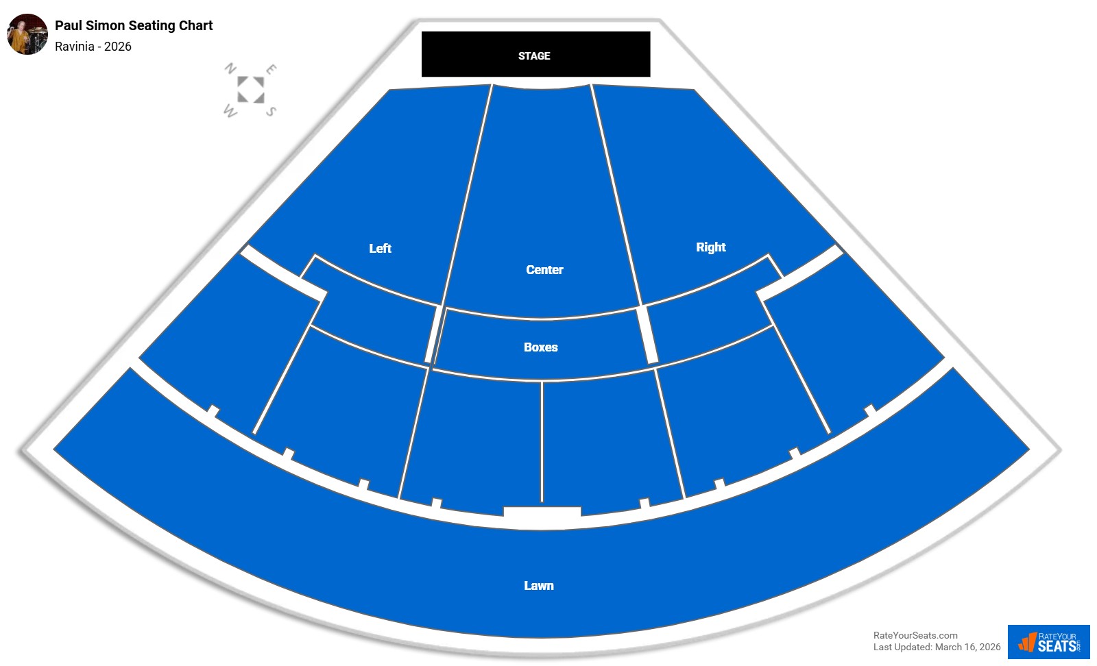 Paul Simon seating chart Ravinia