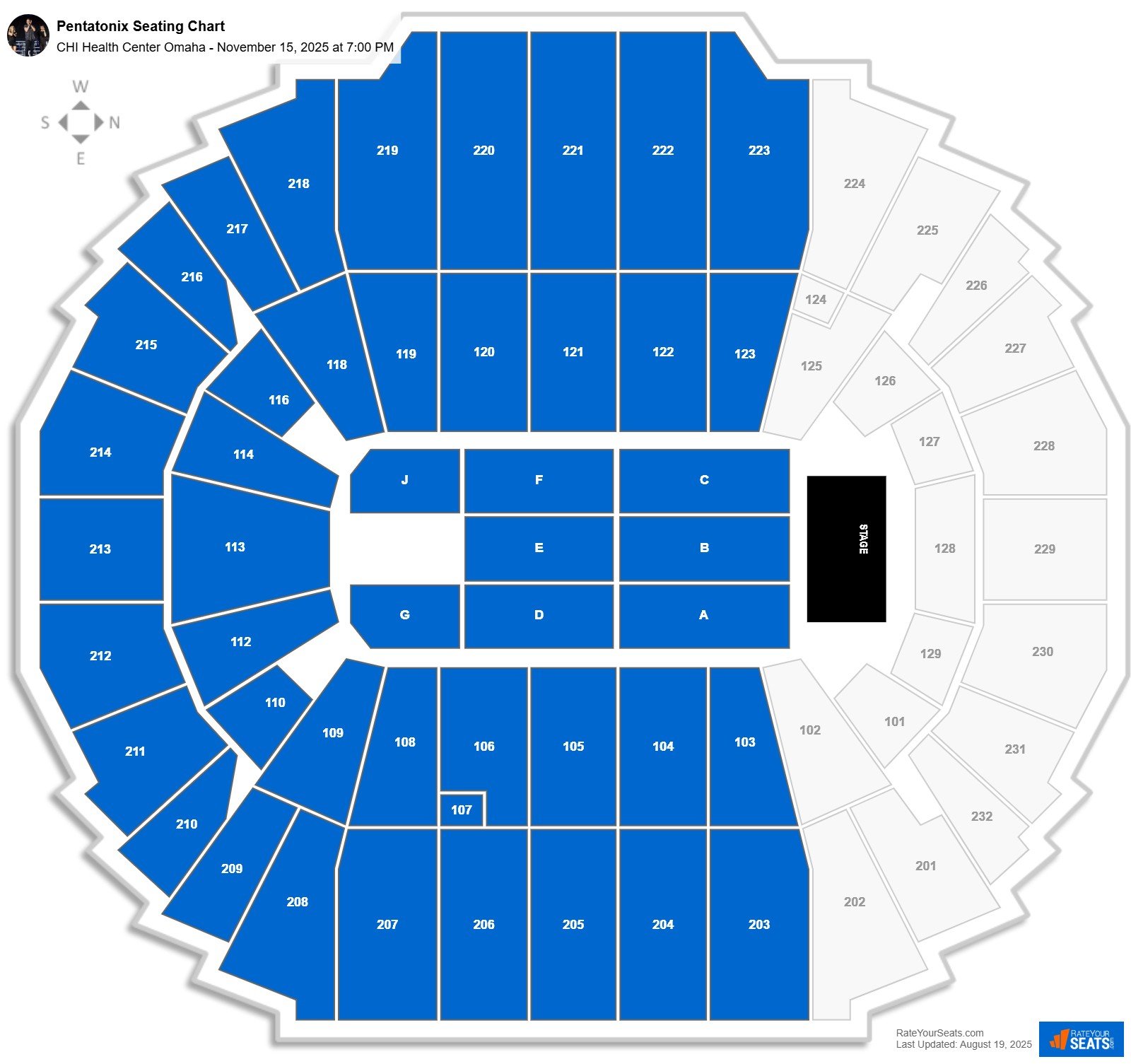 Pentatonix seating chart CHI Health Center Omaha